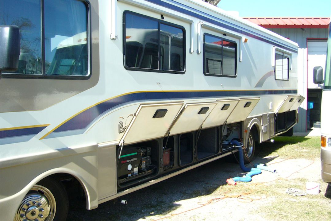 Storage in an RV basement