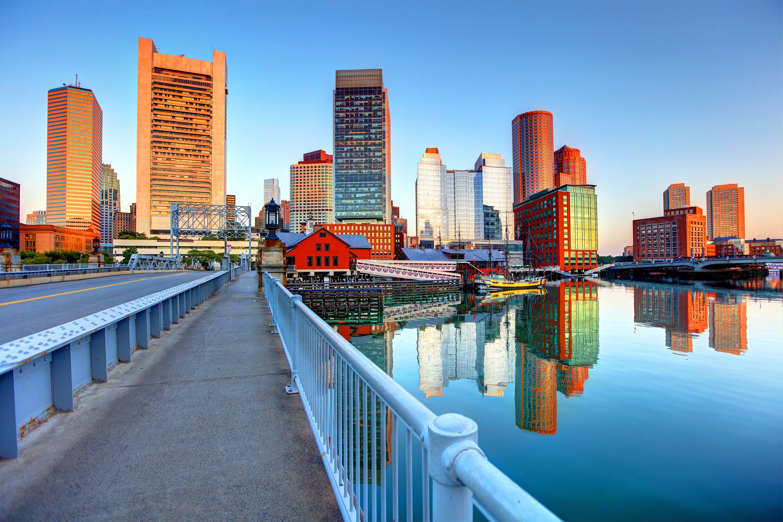 Boston skyline along Fort Point