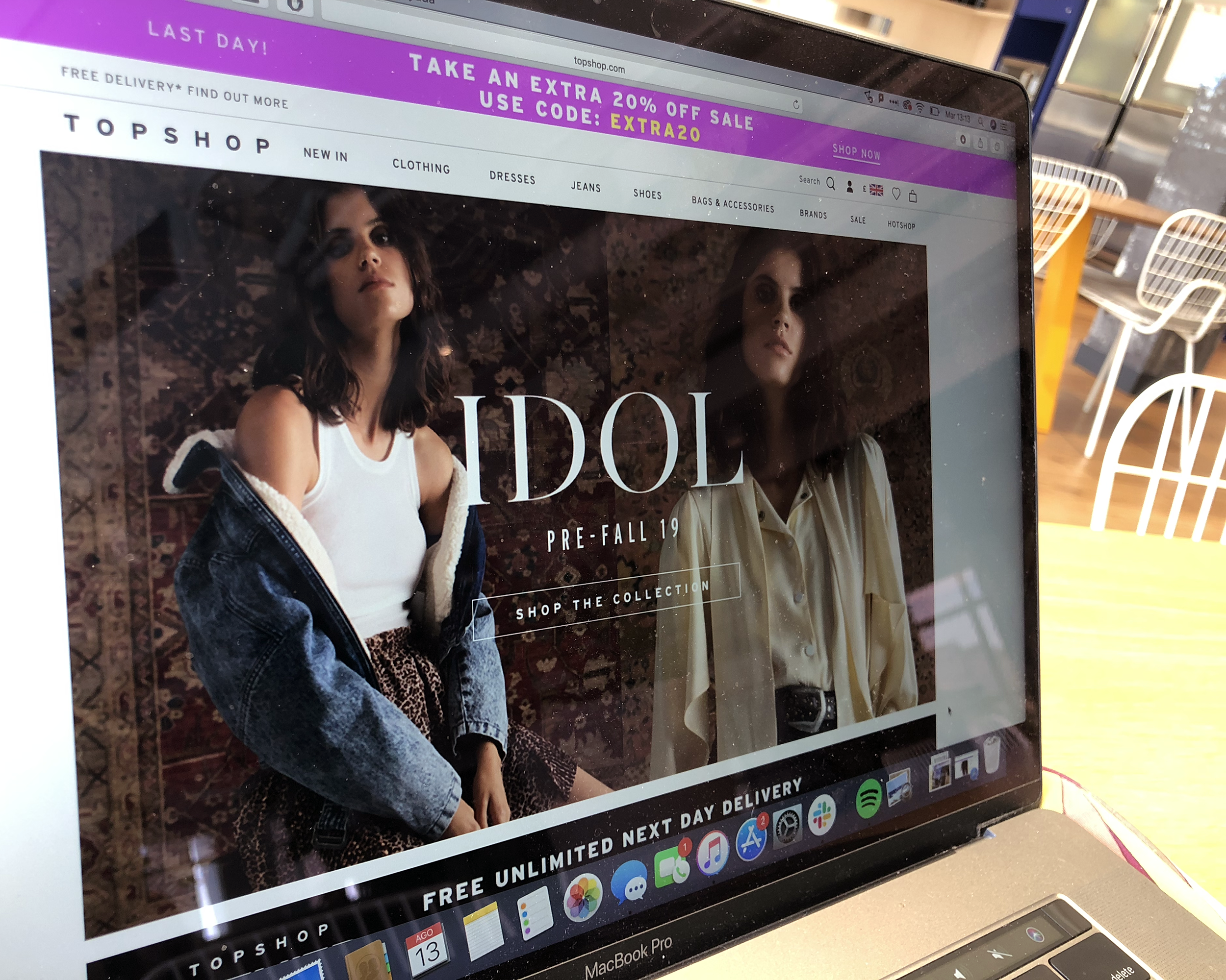 topshop website on macbook