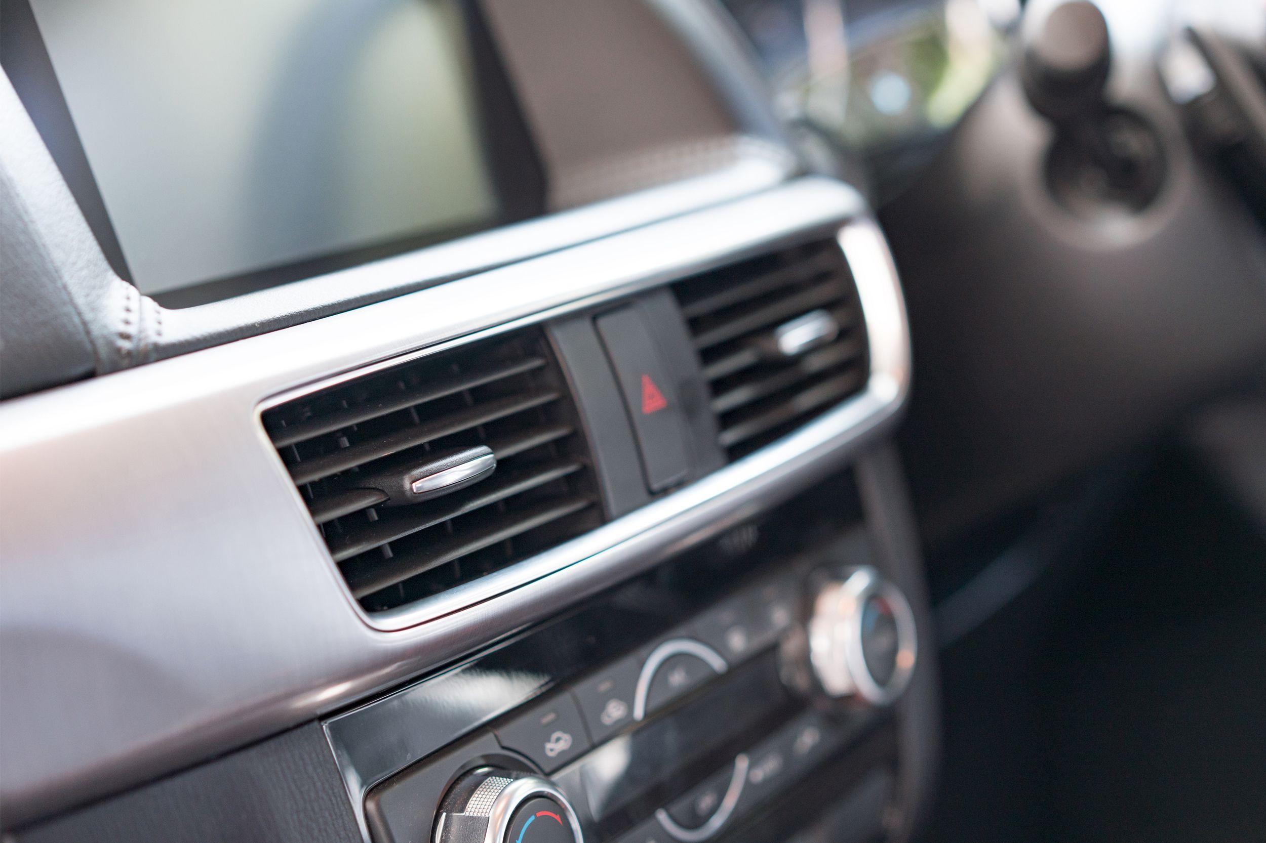 Air conditioner vents in a car