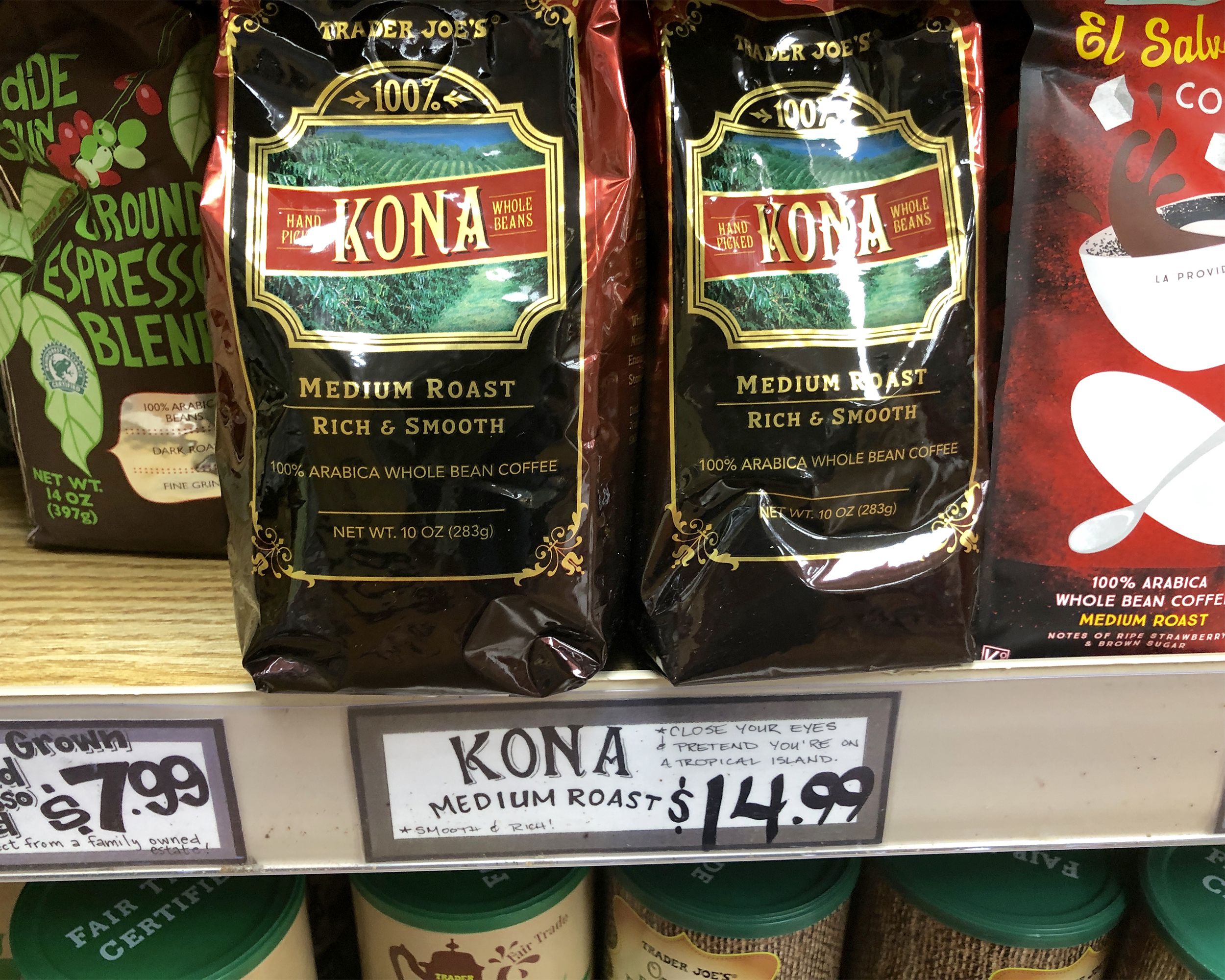 Kona Medium Roast Coffee from Trader Joe's