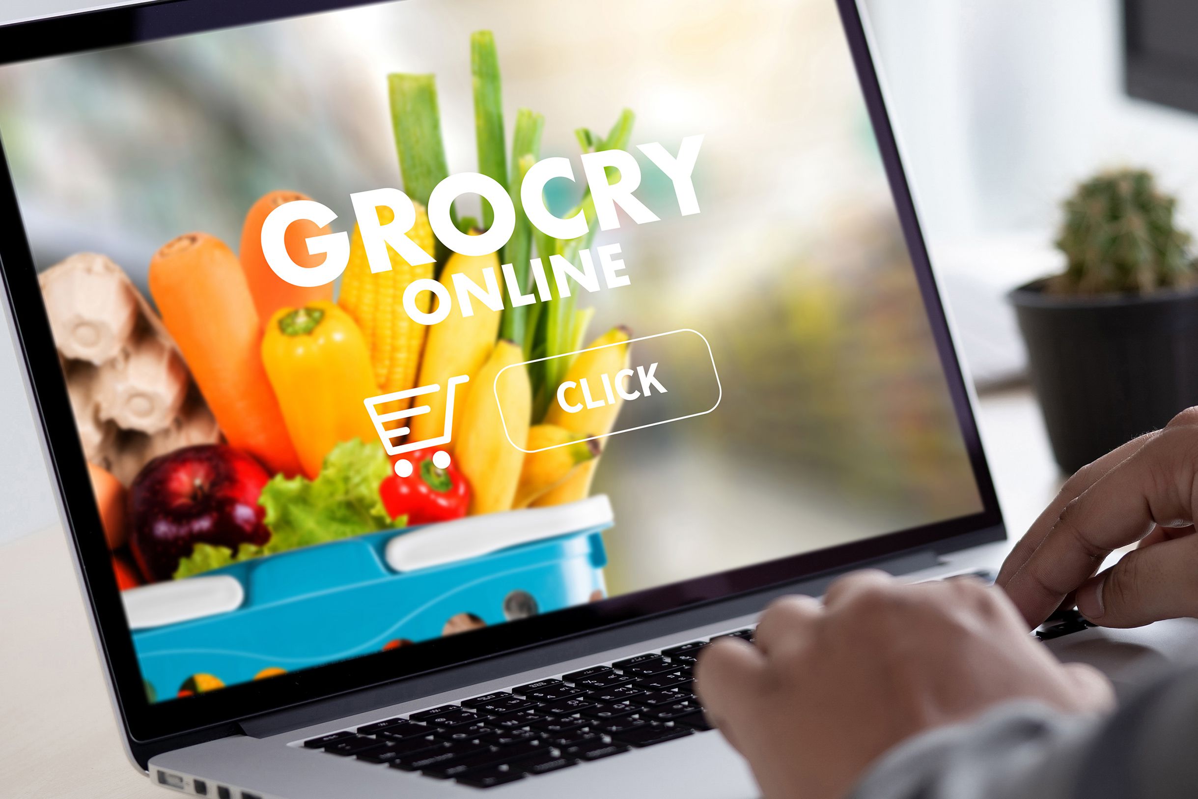 online grocery website displayed on laptop