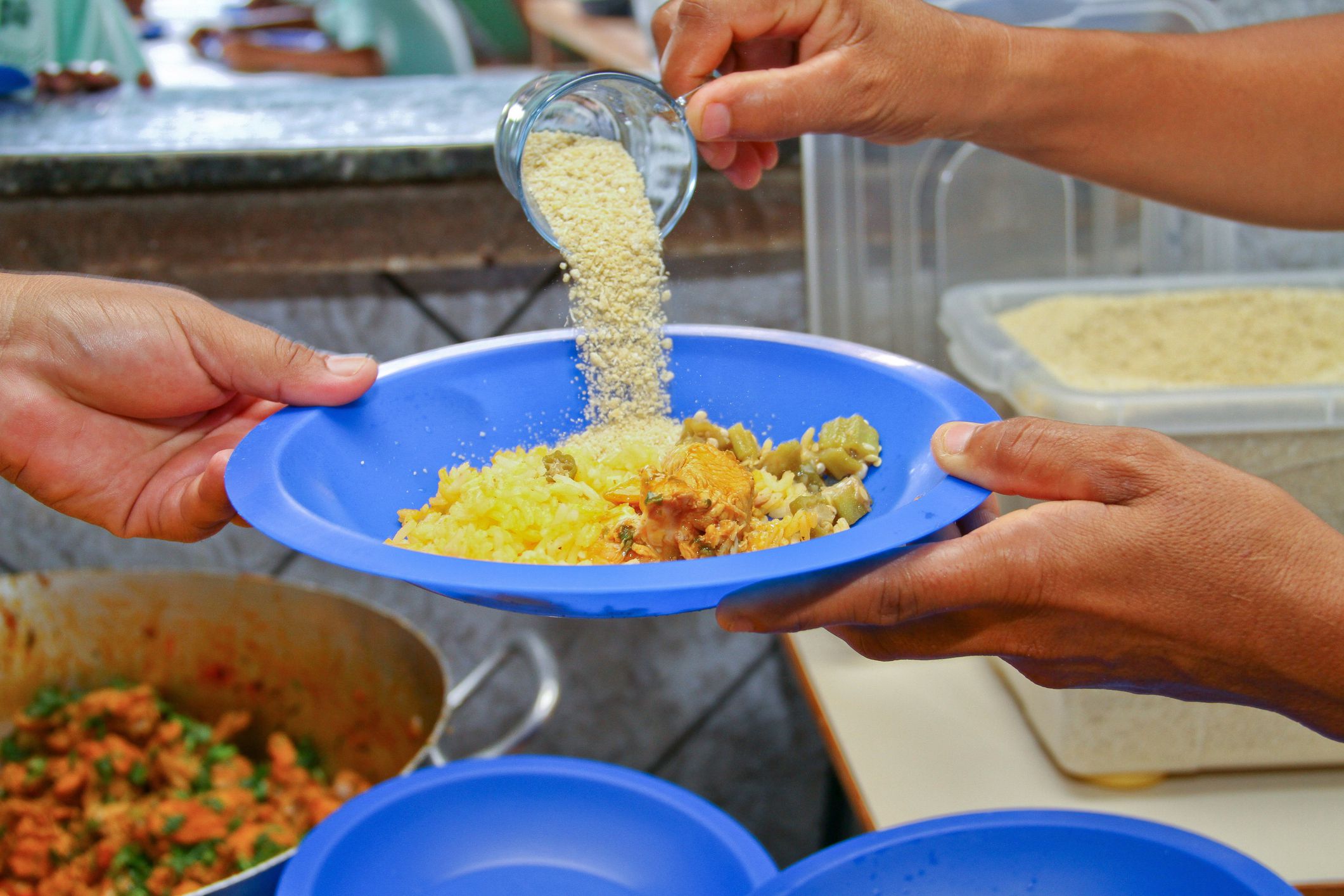 brazilian school lunch being served