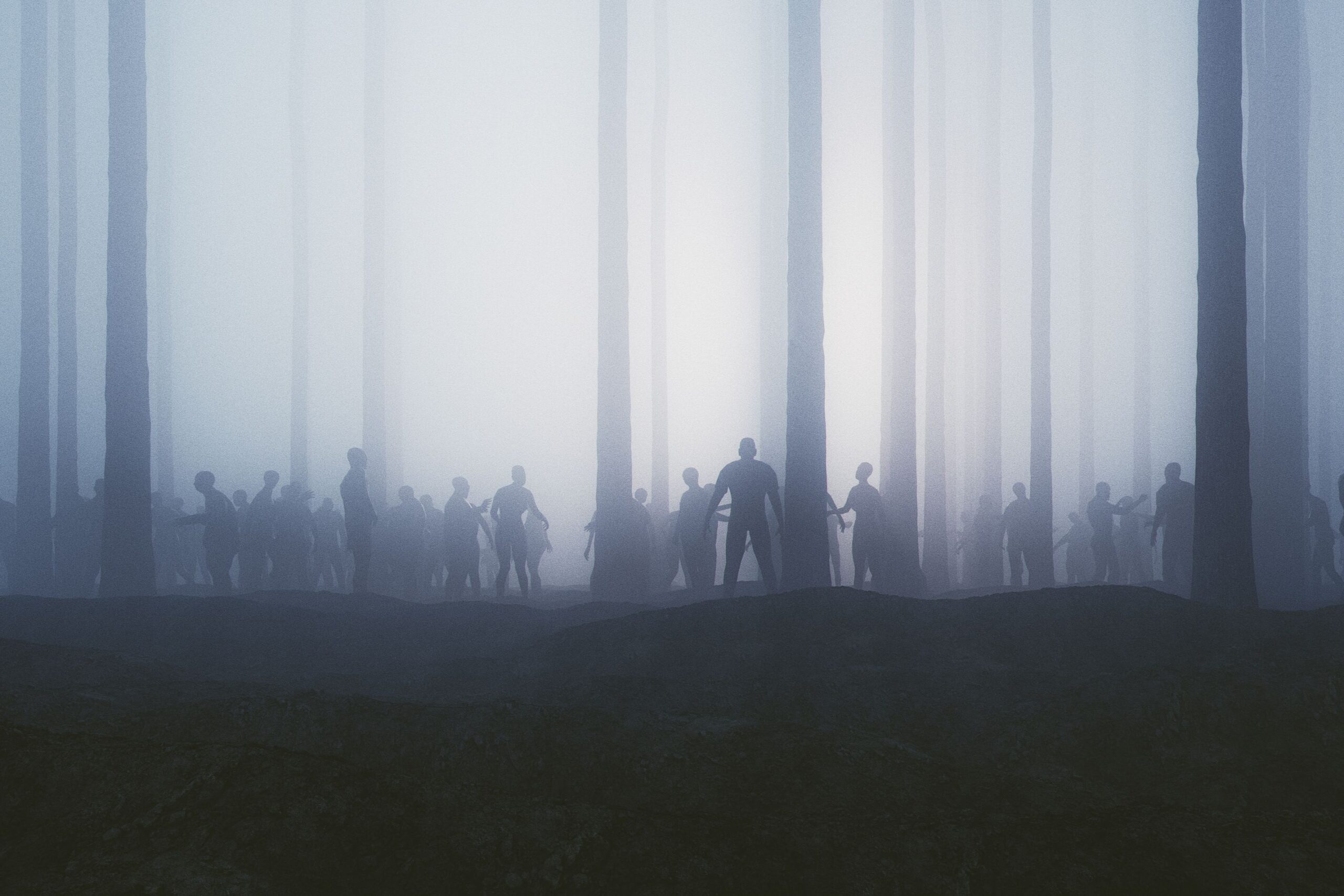 zombie hordes in the forest