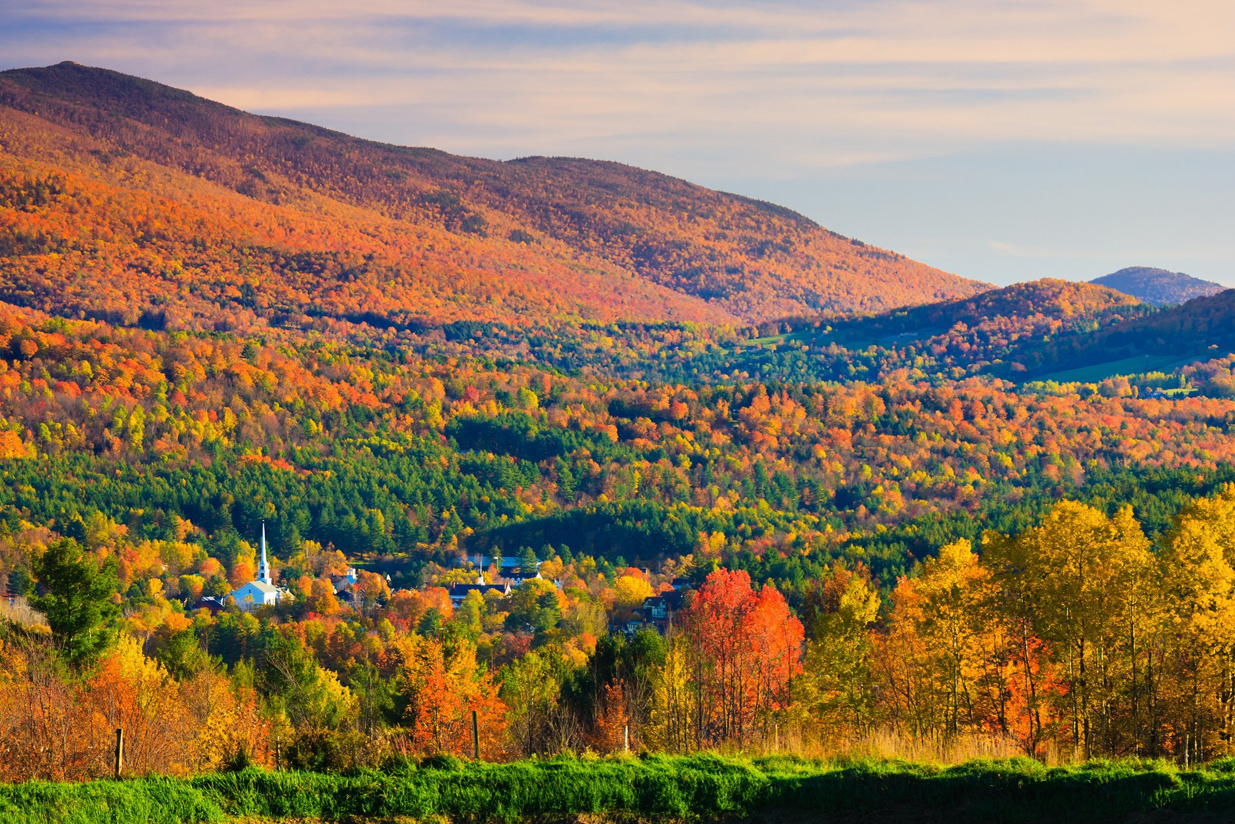 fall foliage in Stowe, Vermont