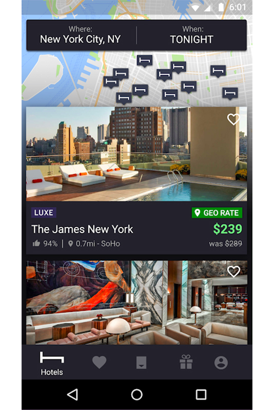 HotelTonight app
