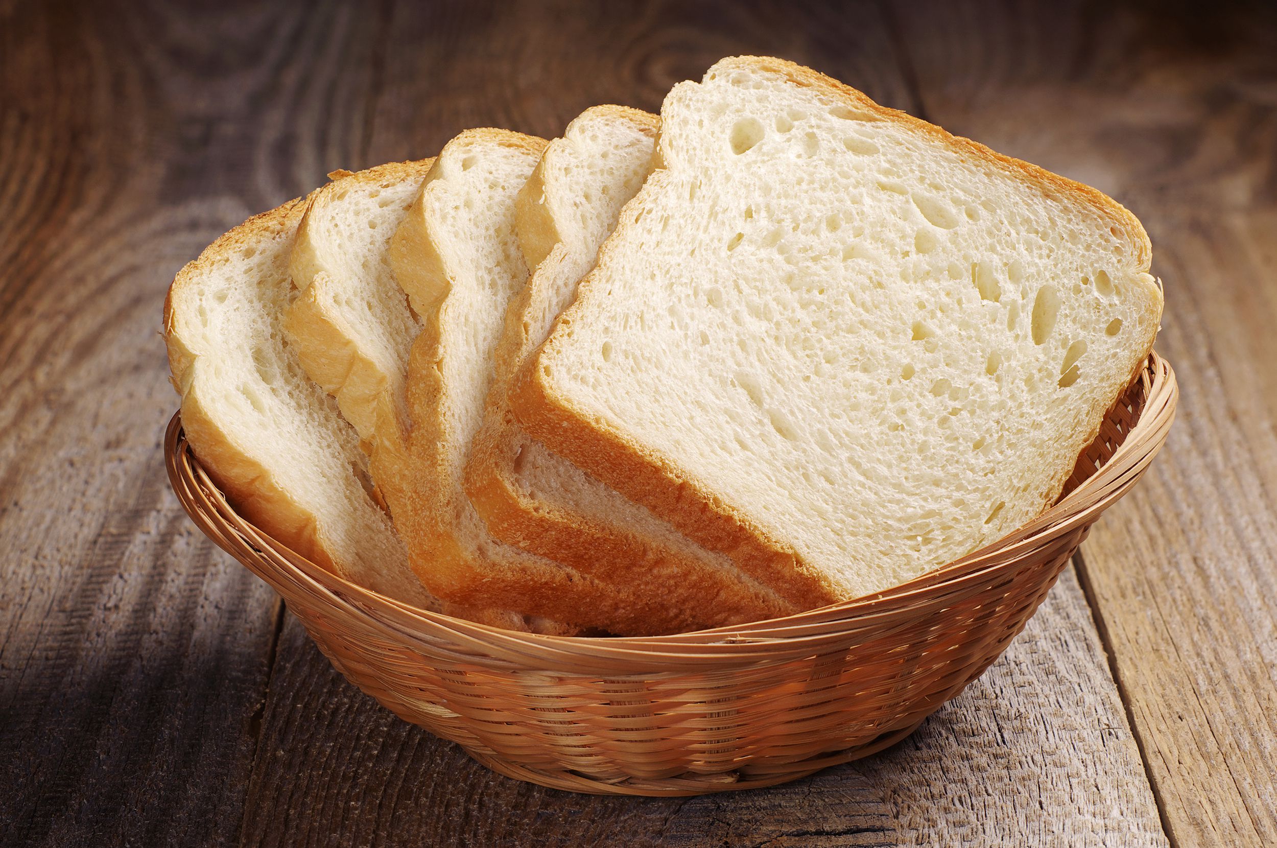 bread in a basket on a table