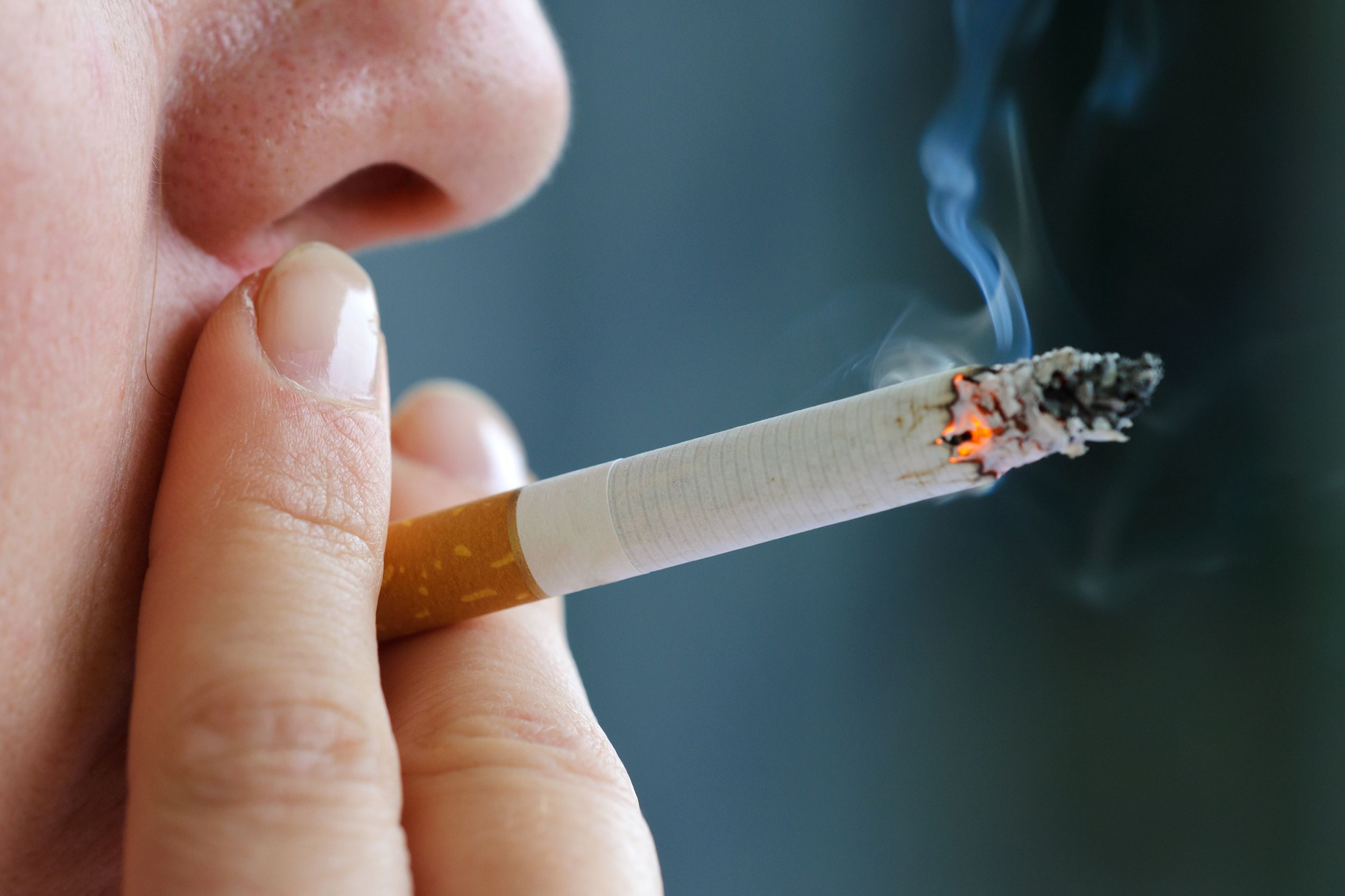 woman smoking a cigarette