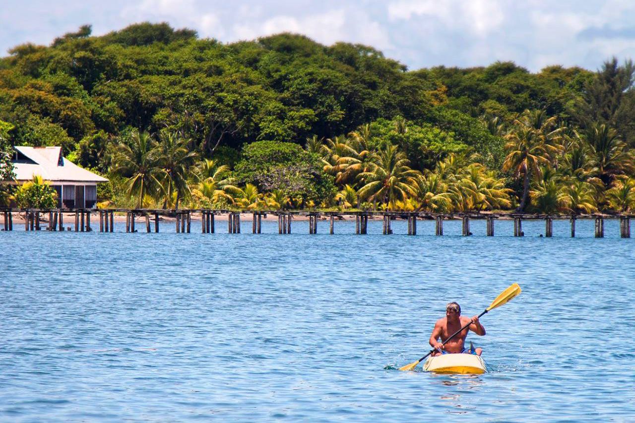 kayaker at punta de manabique beach