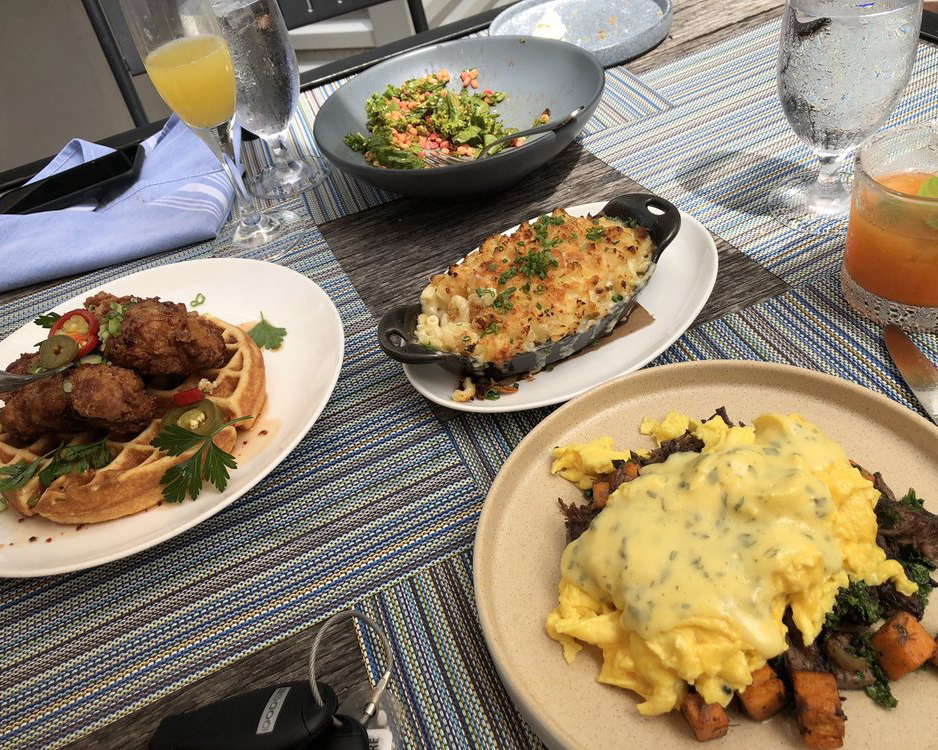 Food on table on the patio at Art and Soul, Washington, D.C.