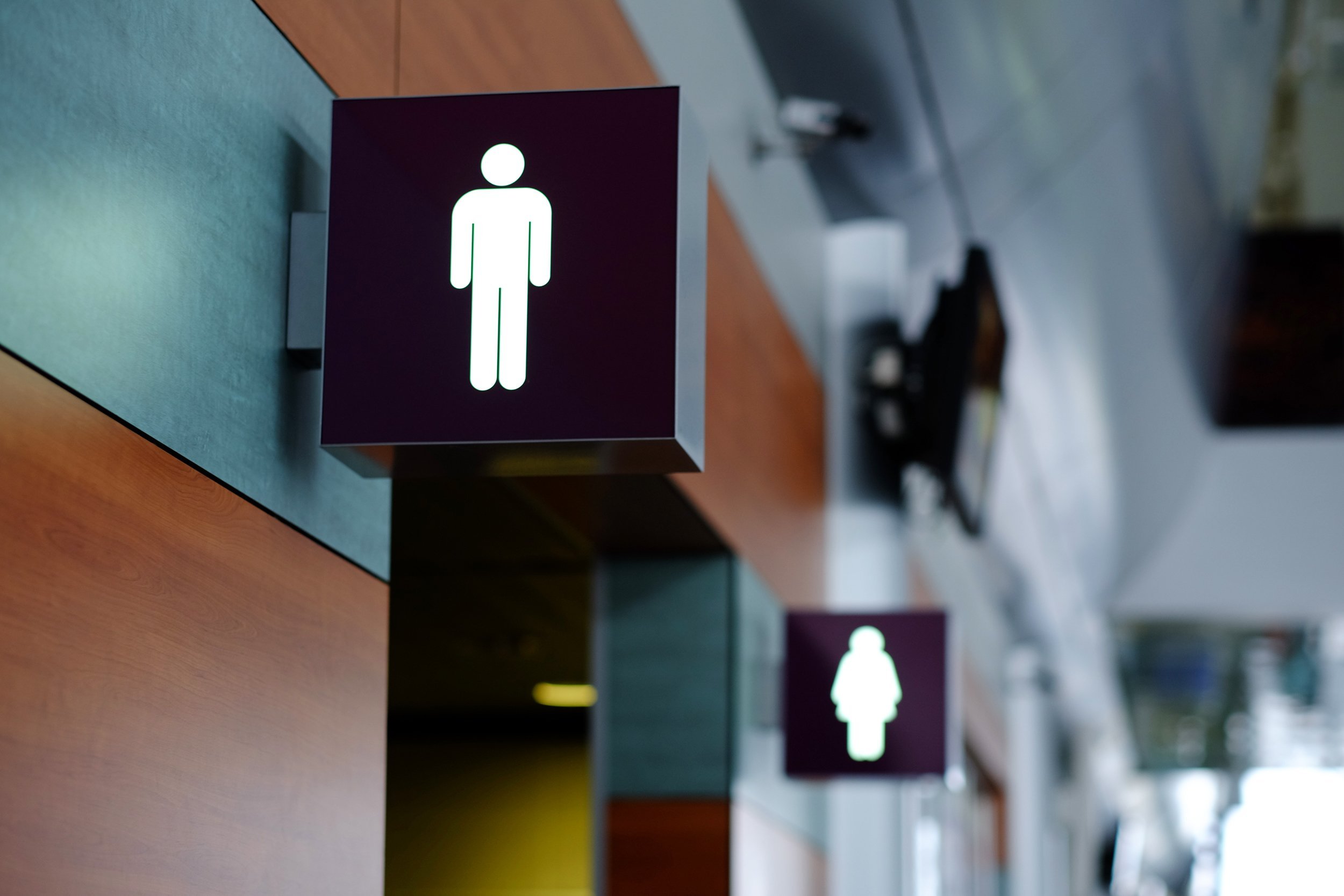 entrance to the male and female toilet