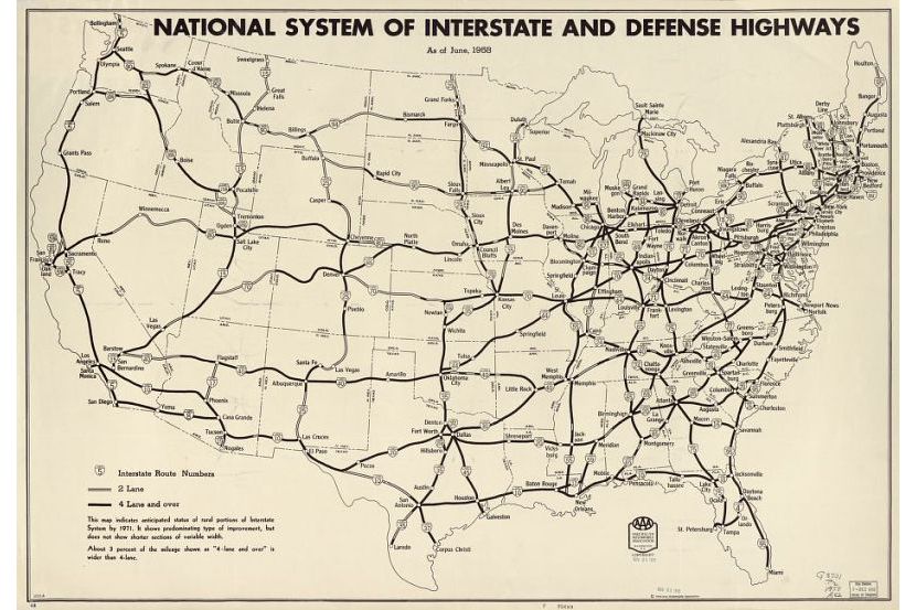 National system of interstate and defense highways. June, 1958