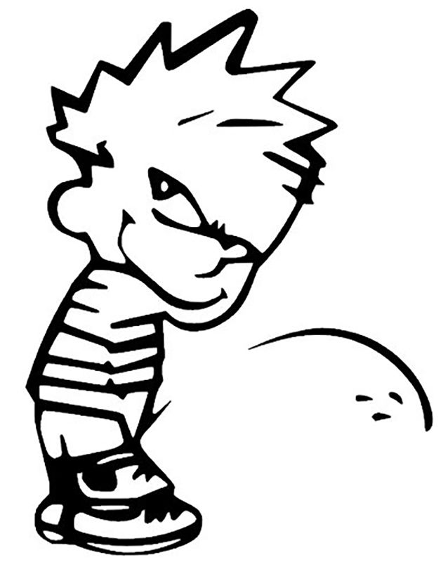 Calvin Peeing Decal