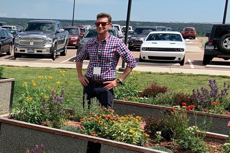 James Peterson at the Buttery Garden, PFC Floyd K. Lindstrom Clinic in Colorado Springs