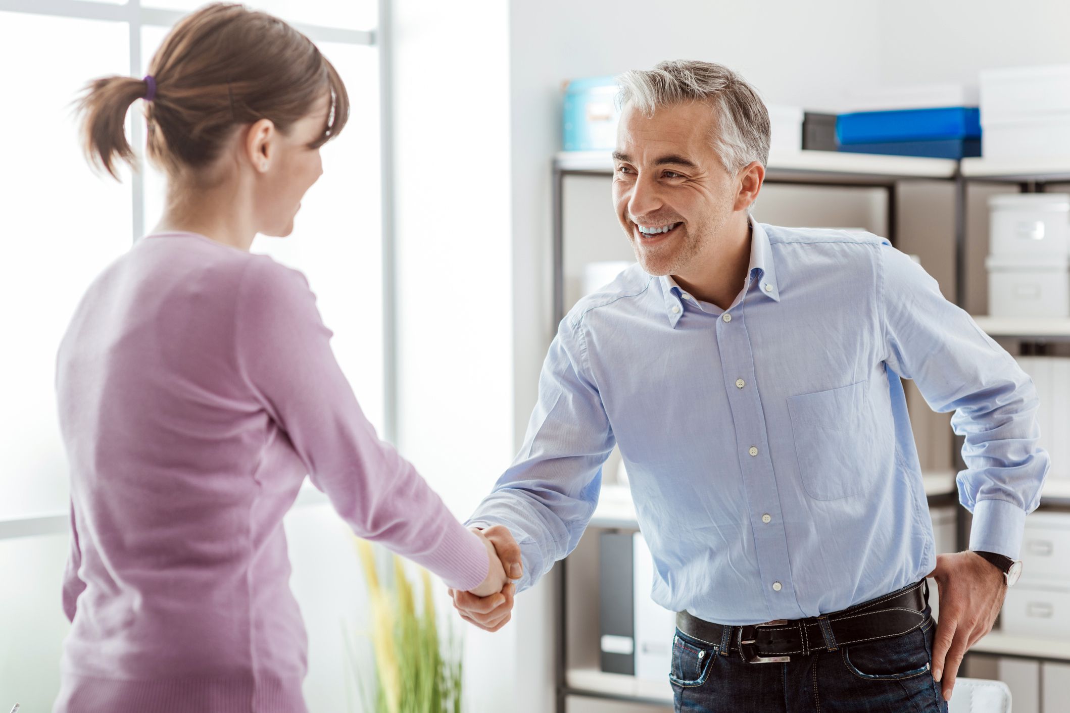 confident handshake after interview