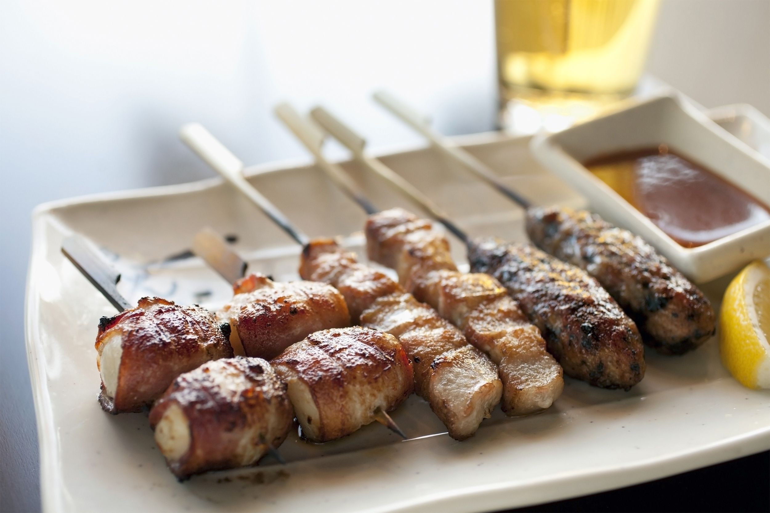 Bacon and meat skewers