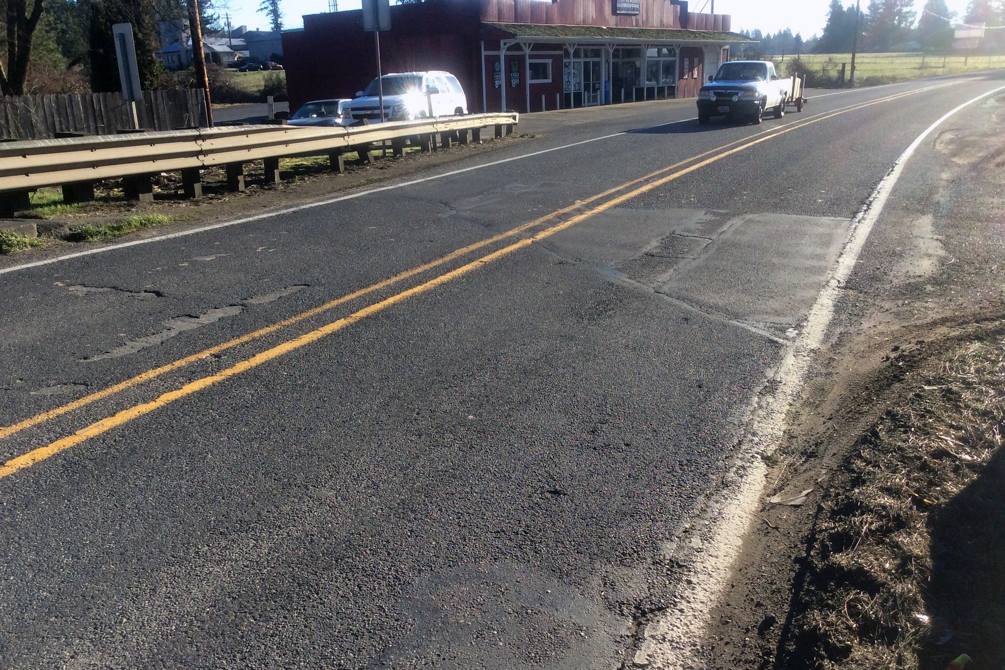 cracks and potholes in washington road