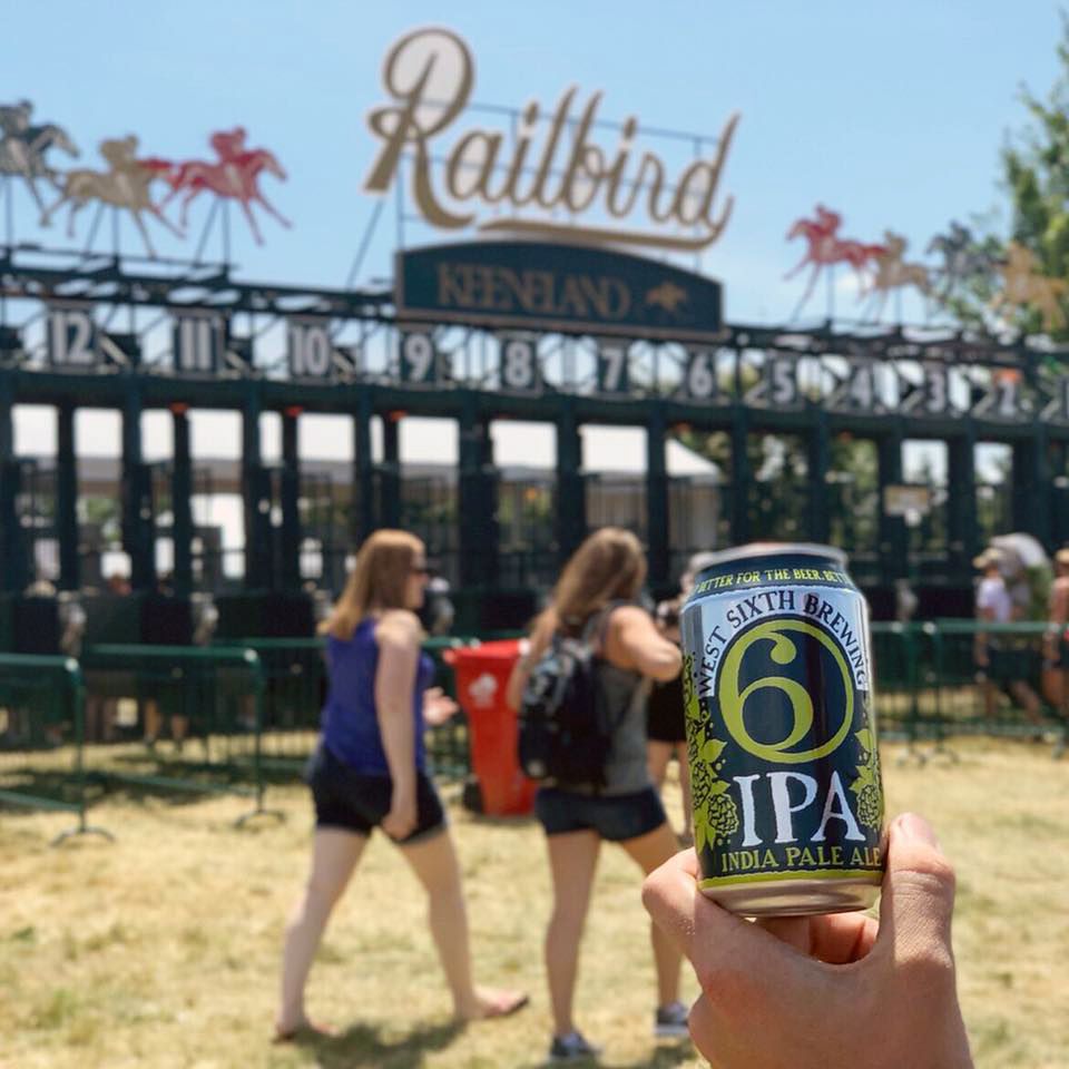 can of west sixth brewing spa held in front of railbird festival