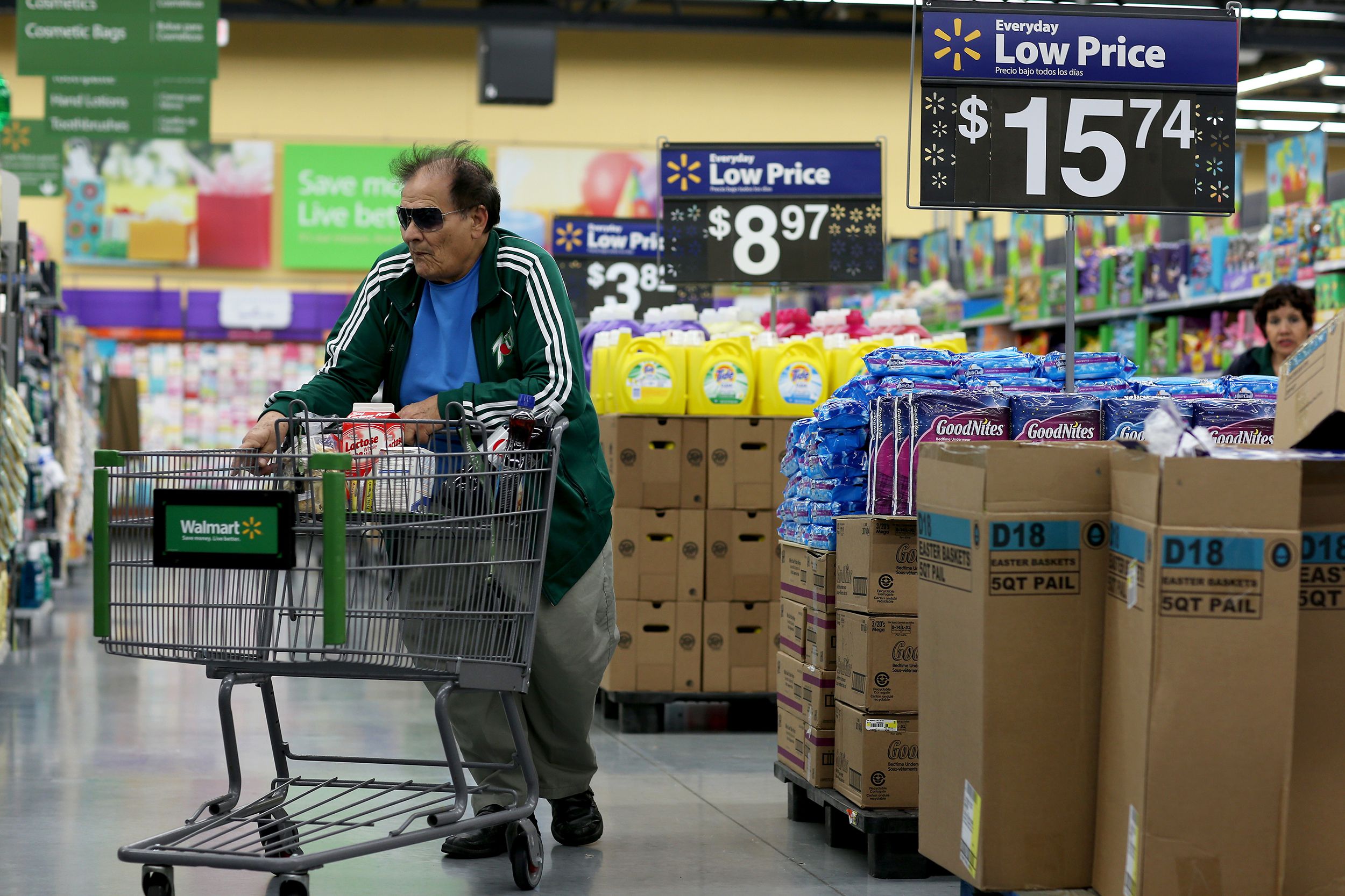 Jose Louis Riviero shops at a Walmart store on February 19, 2015 in Miami, Florida.