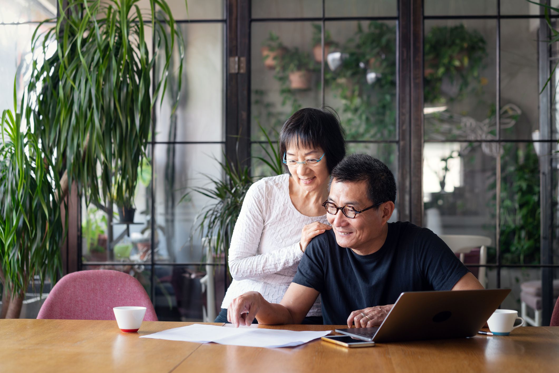 couple looking at laptop together