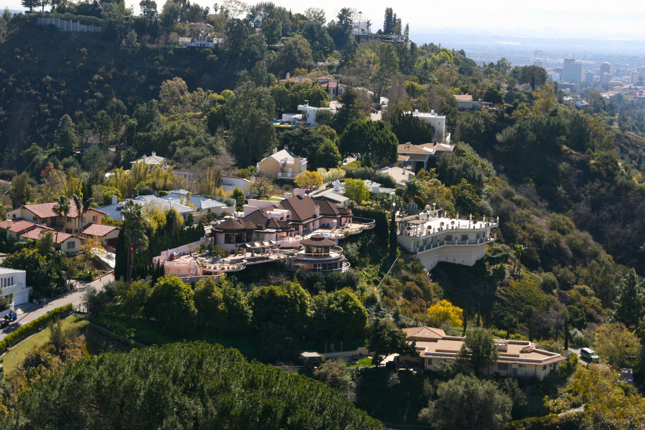 Beverly Hills area of Los Angeles where stately homes abound