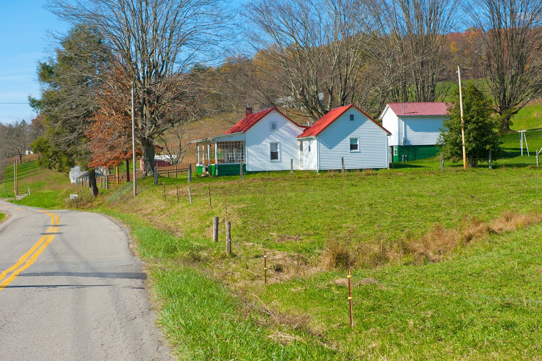 road with patched potholes in west virginia