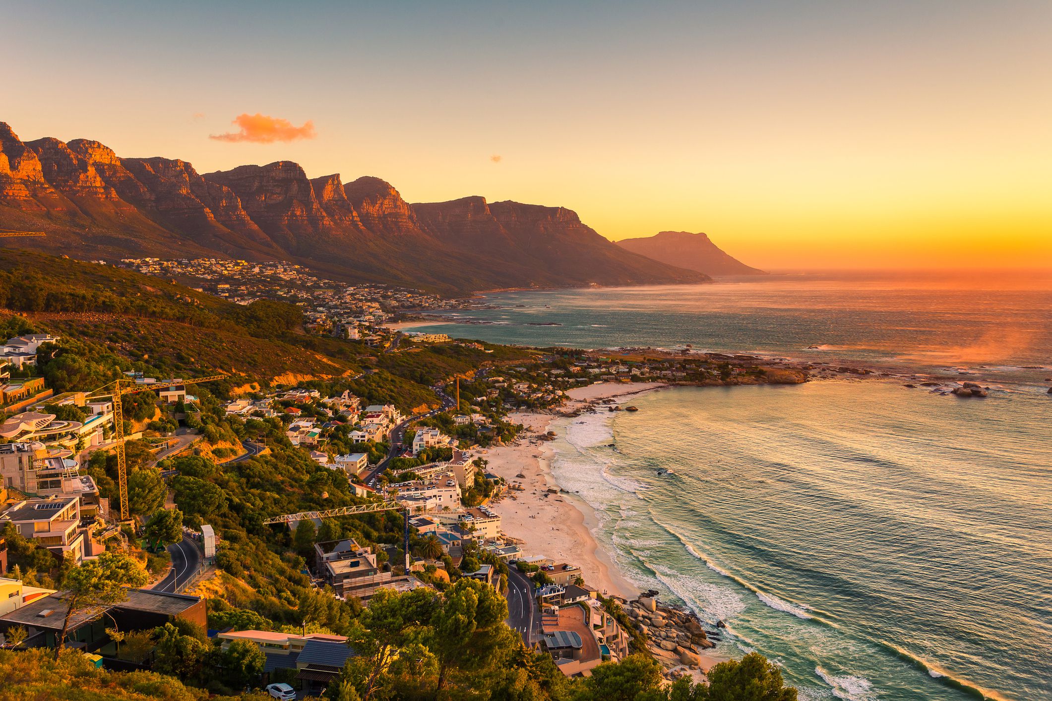 clifton beach at sunset