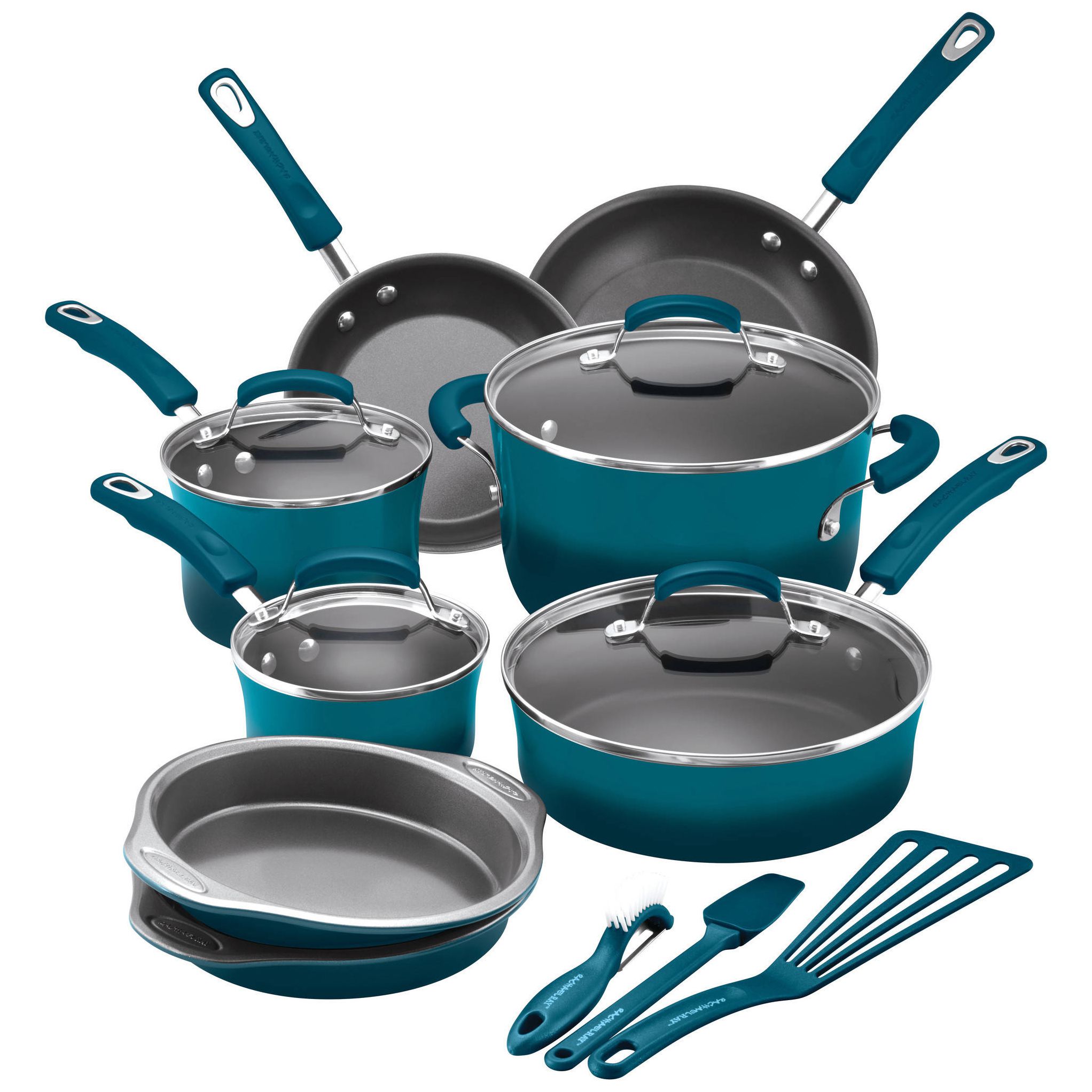 Rachael Ray 15-Piece Hard Enamel Nonstick Cookware Set