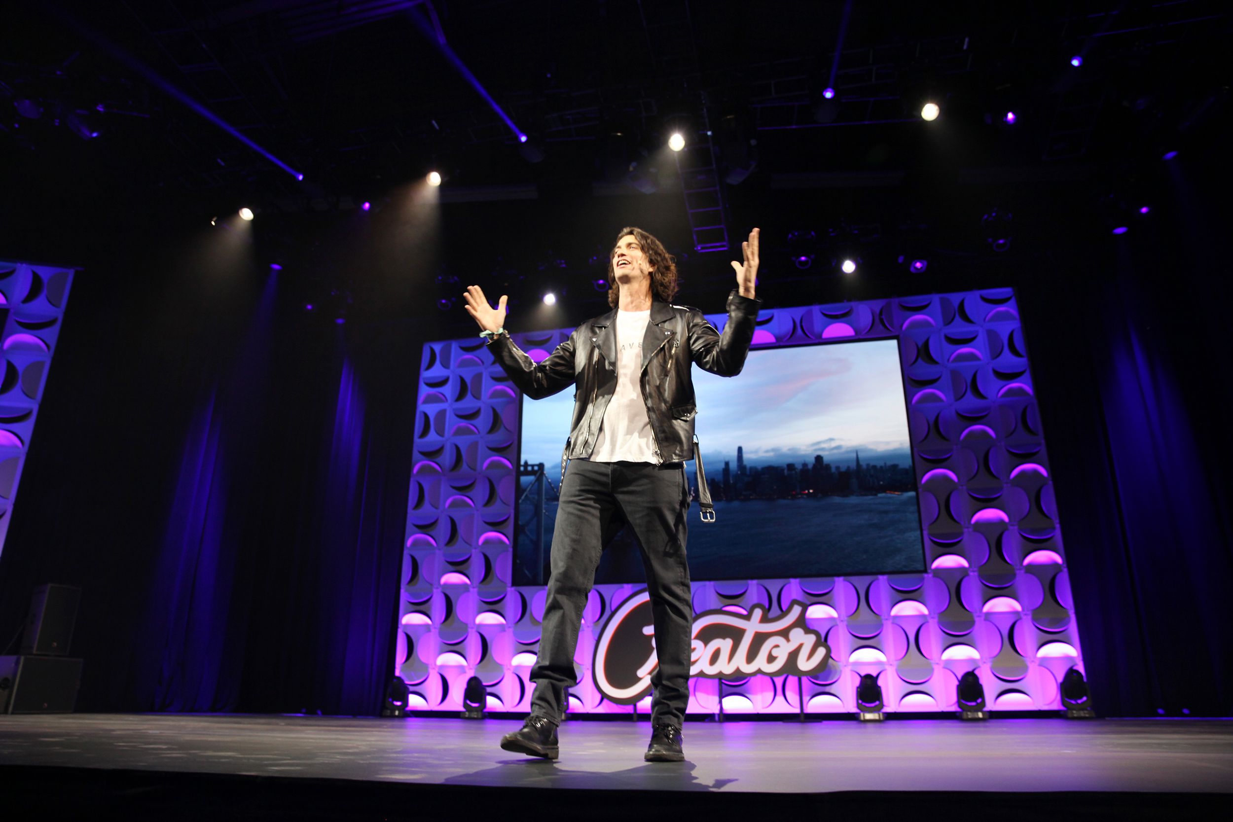Adam Neumann Founder of WeWork speaks on stage at the WeWork San Francisco Creator Awards at Palace of Fine Arts on May 10, 2018 in San Francisco, California.