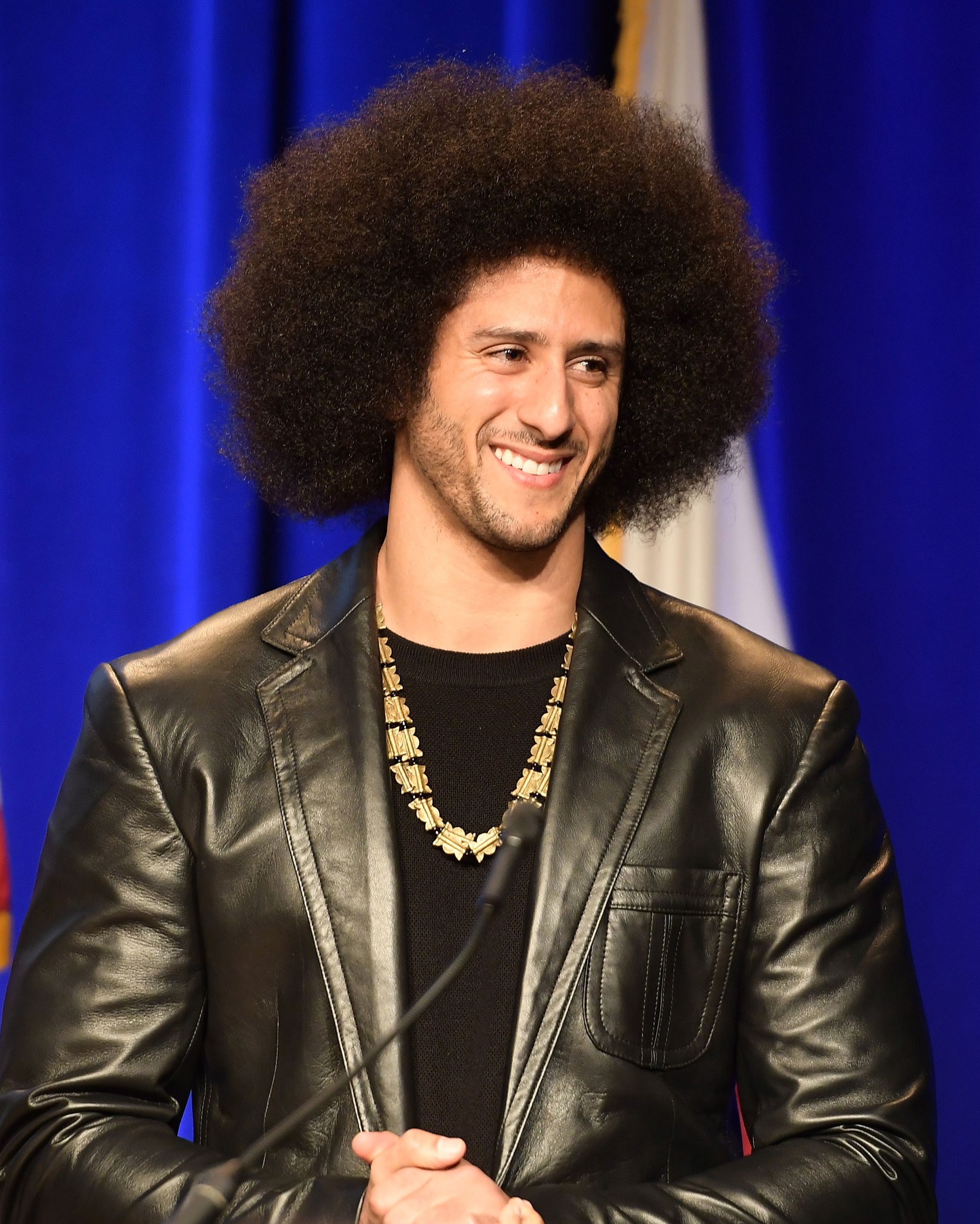 Honoree Colin Kaepernick speaks onstage at ACLU SoCal Hosts Annual Bill of Rights Dinner at the Beverly Wilshire Four Seasons Hotel on December 3, 2017 in Beverly Hills, California.