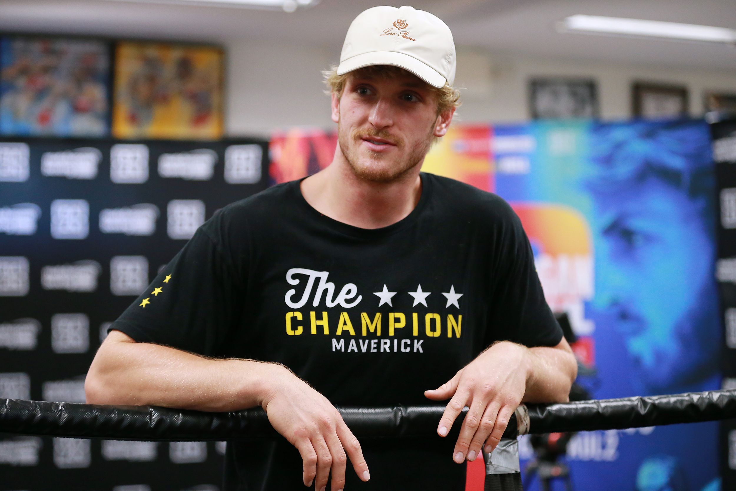 Paul Logan interview with the media during his Logan Paul Workout Showcase at Wild Card Boxing Club on October 22, 2019 in Hollywood, California.