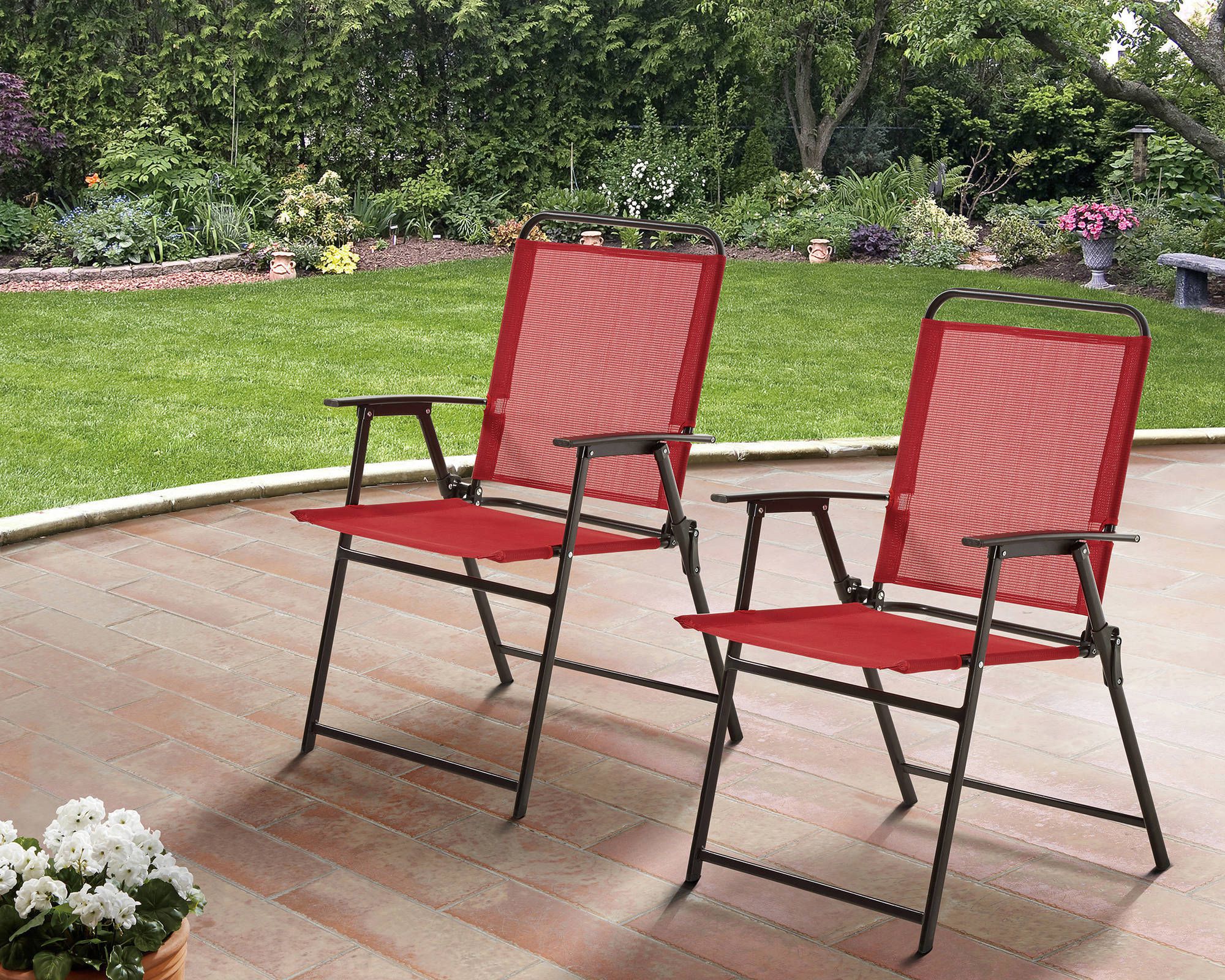 Mainstays Pleasant Grove Folding Sling Chairs, 2 ct.