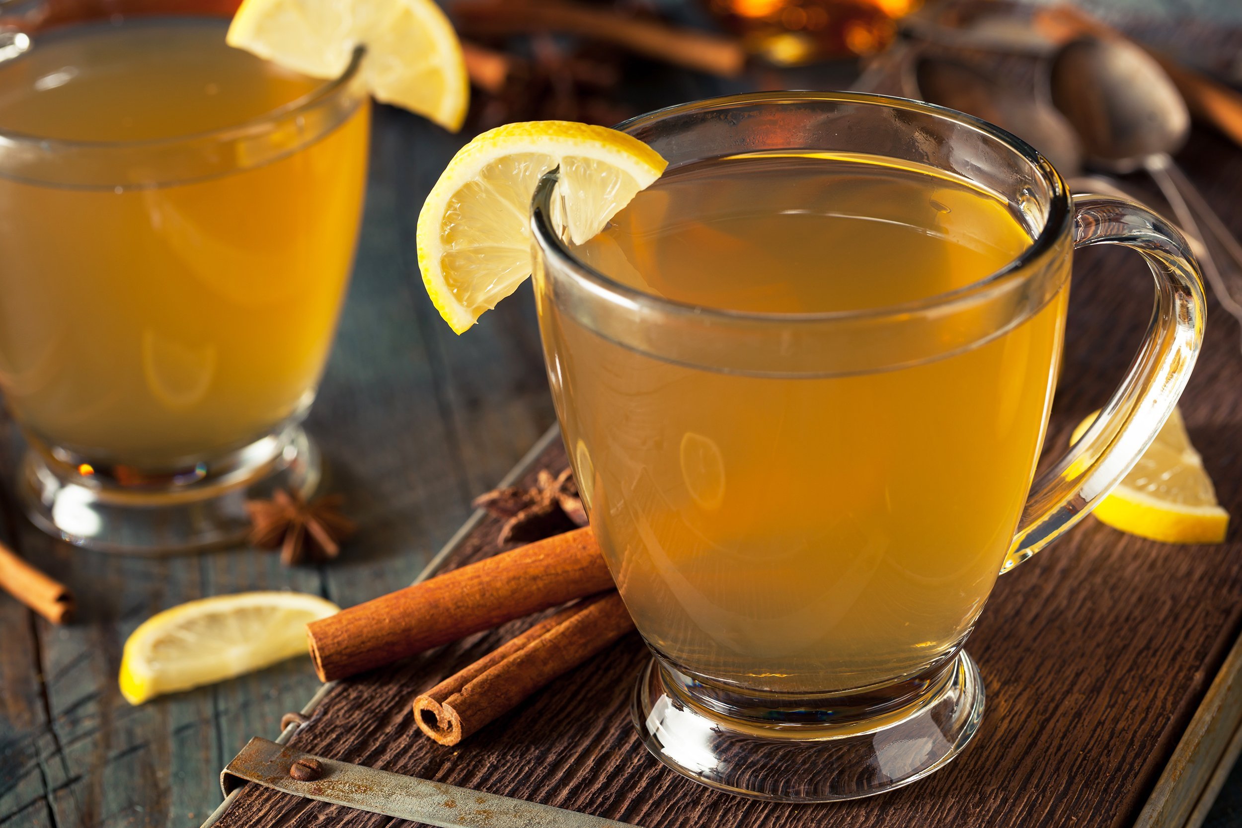 warm hot toddy with lemon bourbon and spices