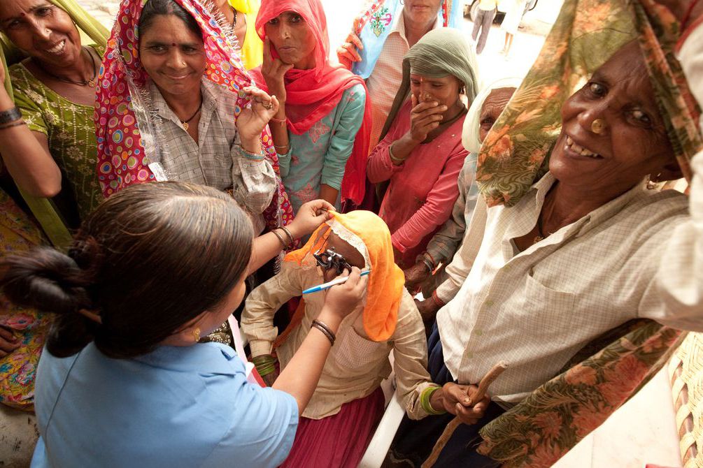 eye exam, enabled by Warby Parker, in Delhi, India