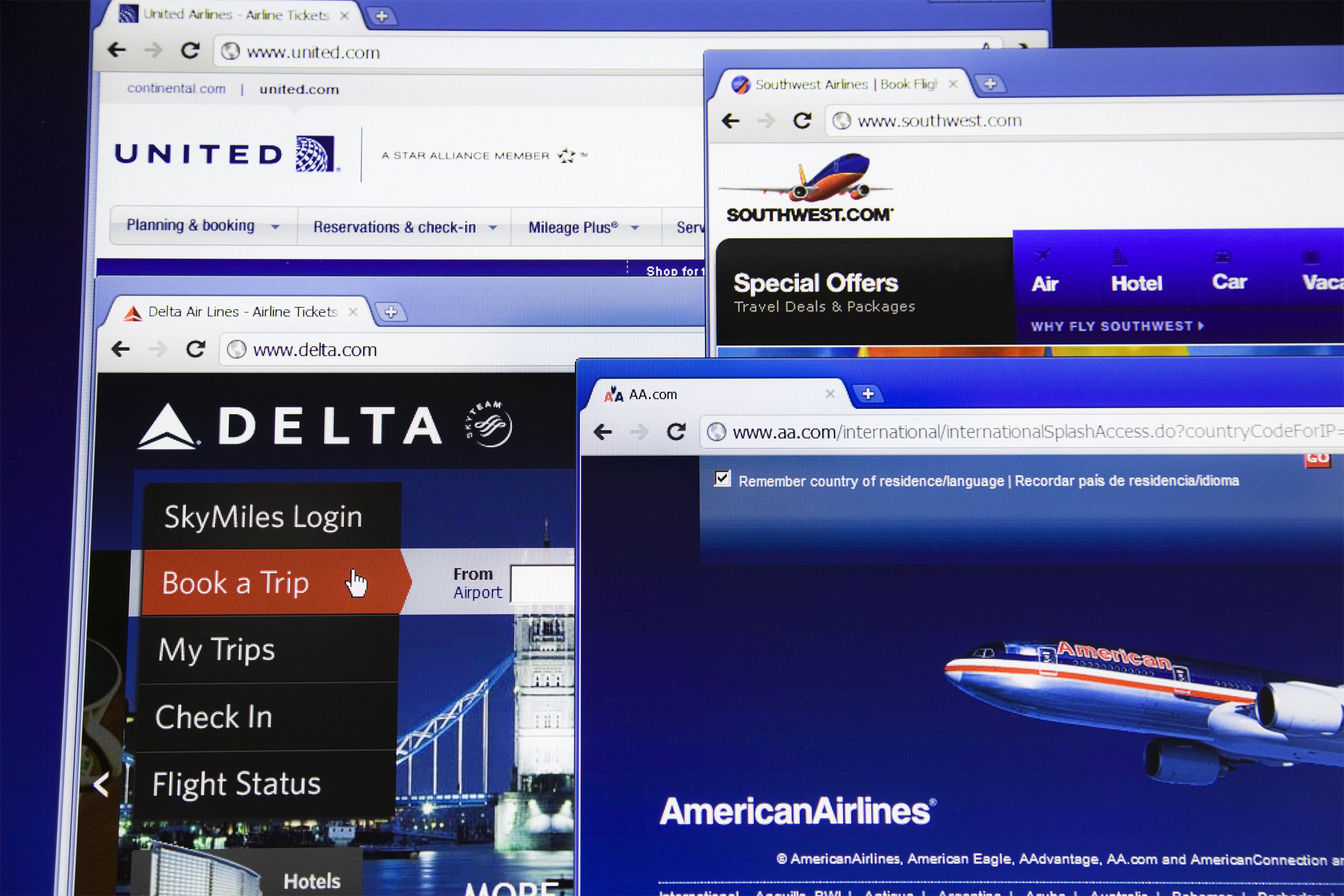 Airline websites