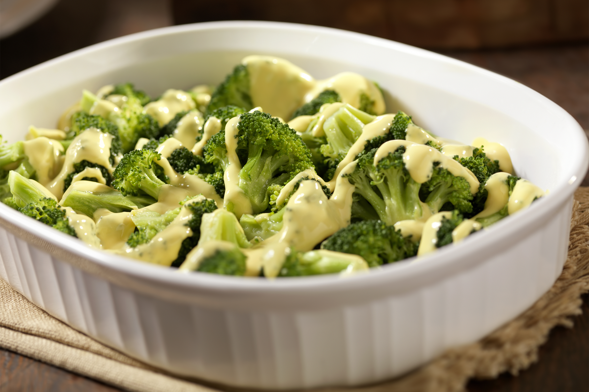 Broccoli with cheese sauce