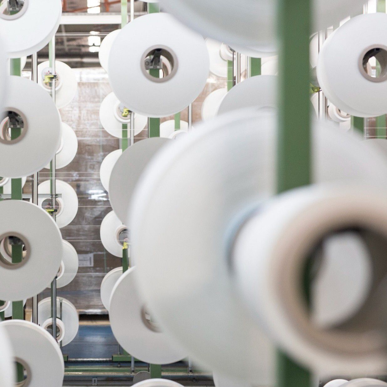 Econyl yarn being used in factory