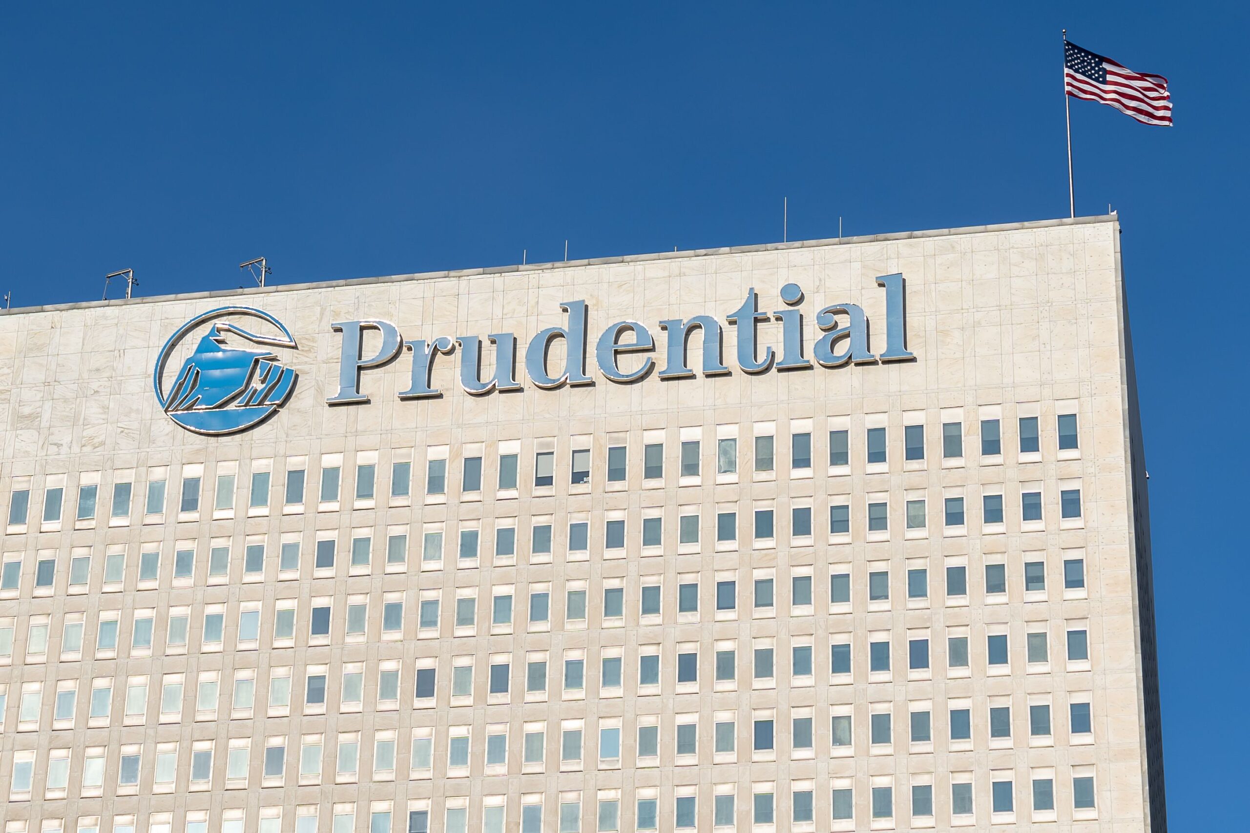 Prudential sign and building at its headquarters in New Jersey.