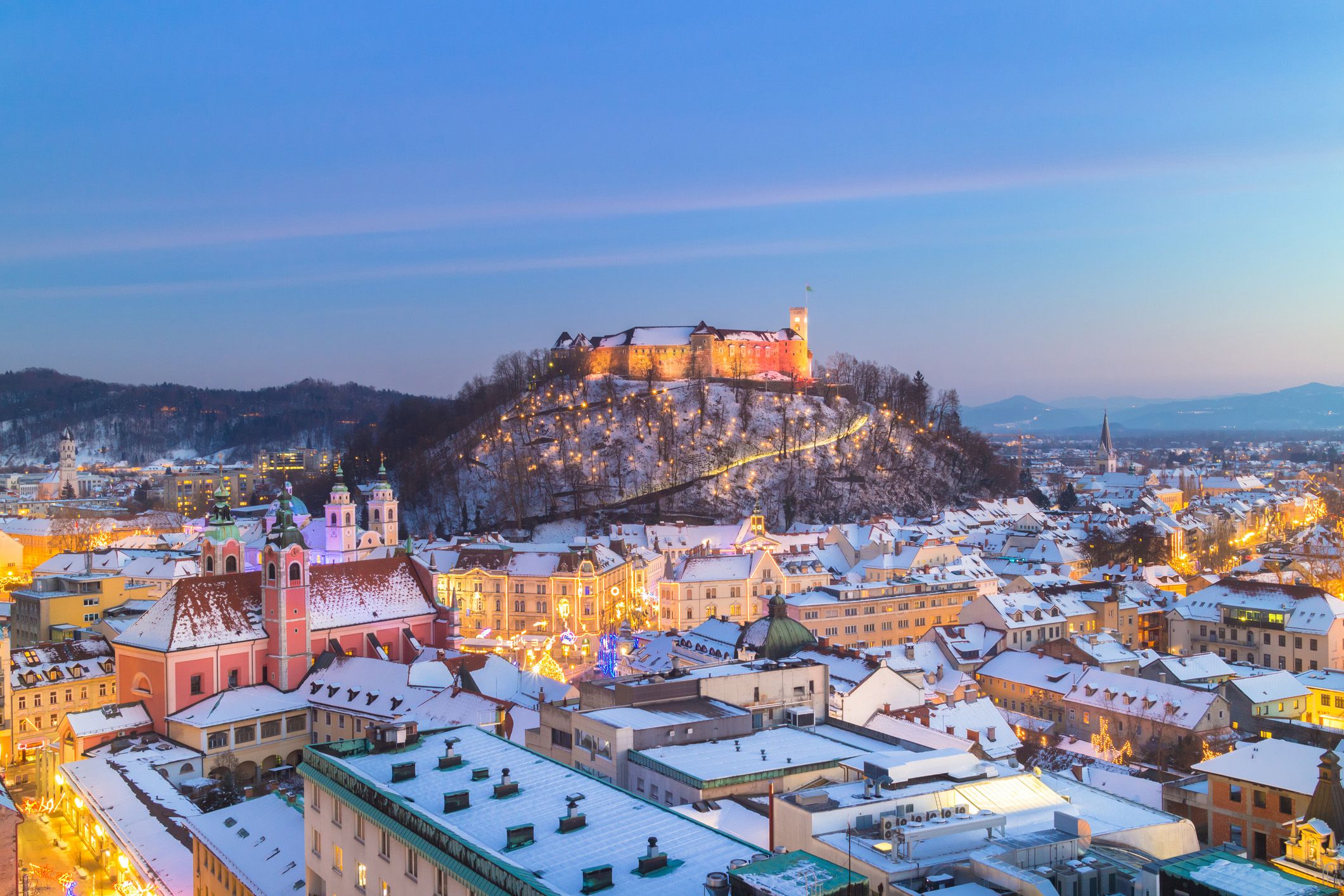 ljubljana, slovenia in winter