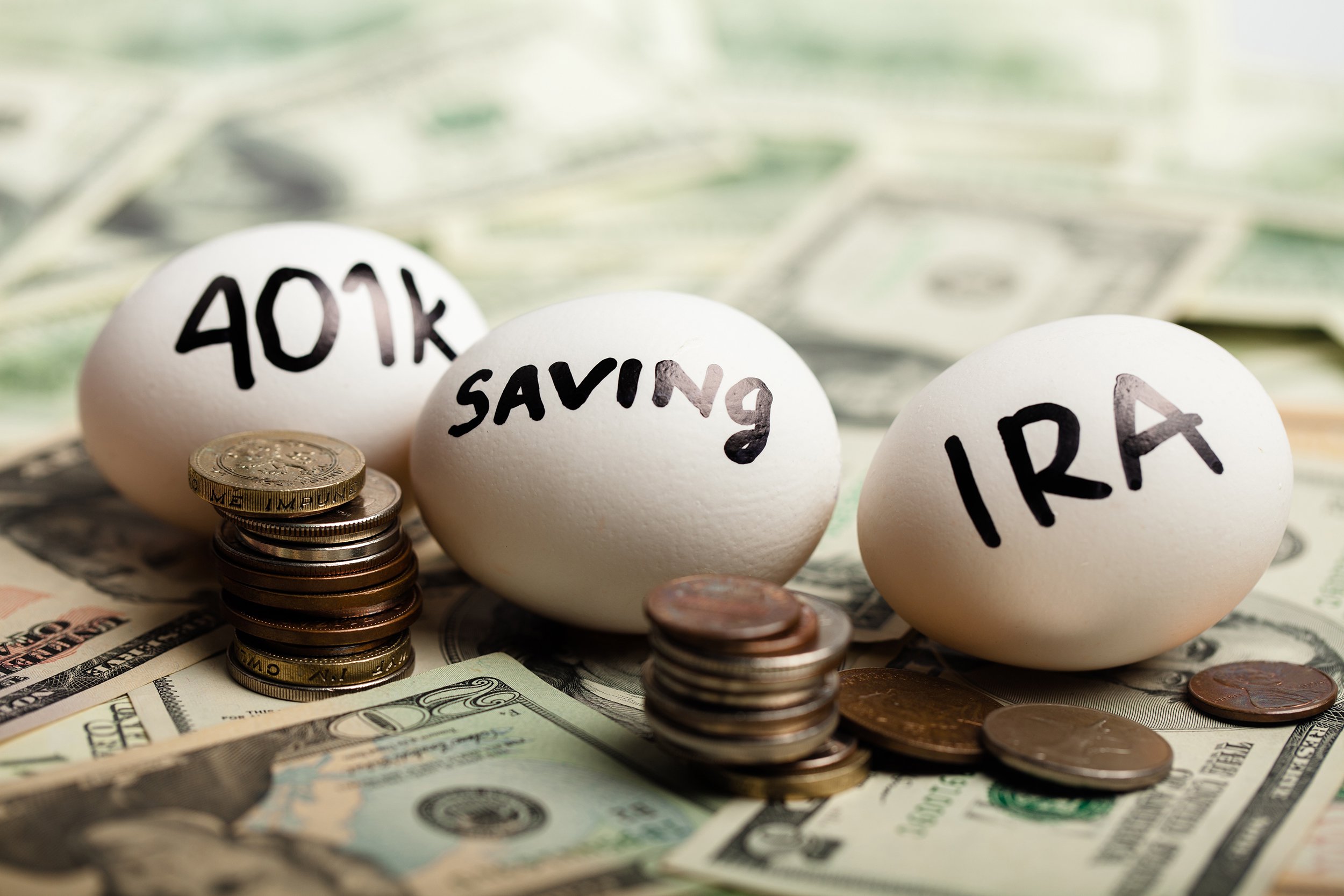 401k, Saving, and IRA nest eggs amongst money