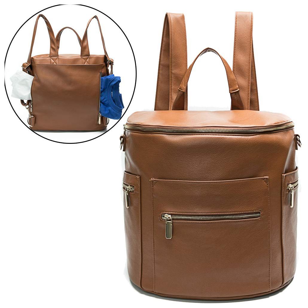 Miss Fong Leather Diaper Bag Backpack