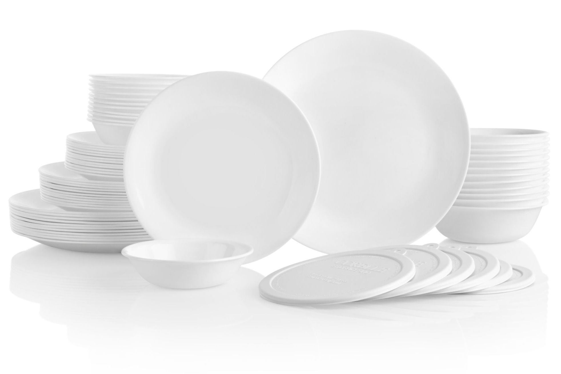 Corelle Classic 66-Piece Winter Frost White Dinnerware Set