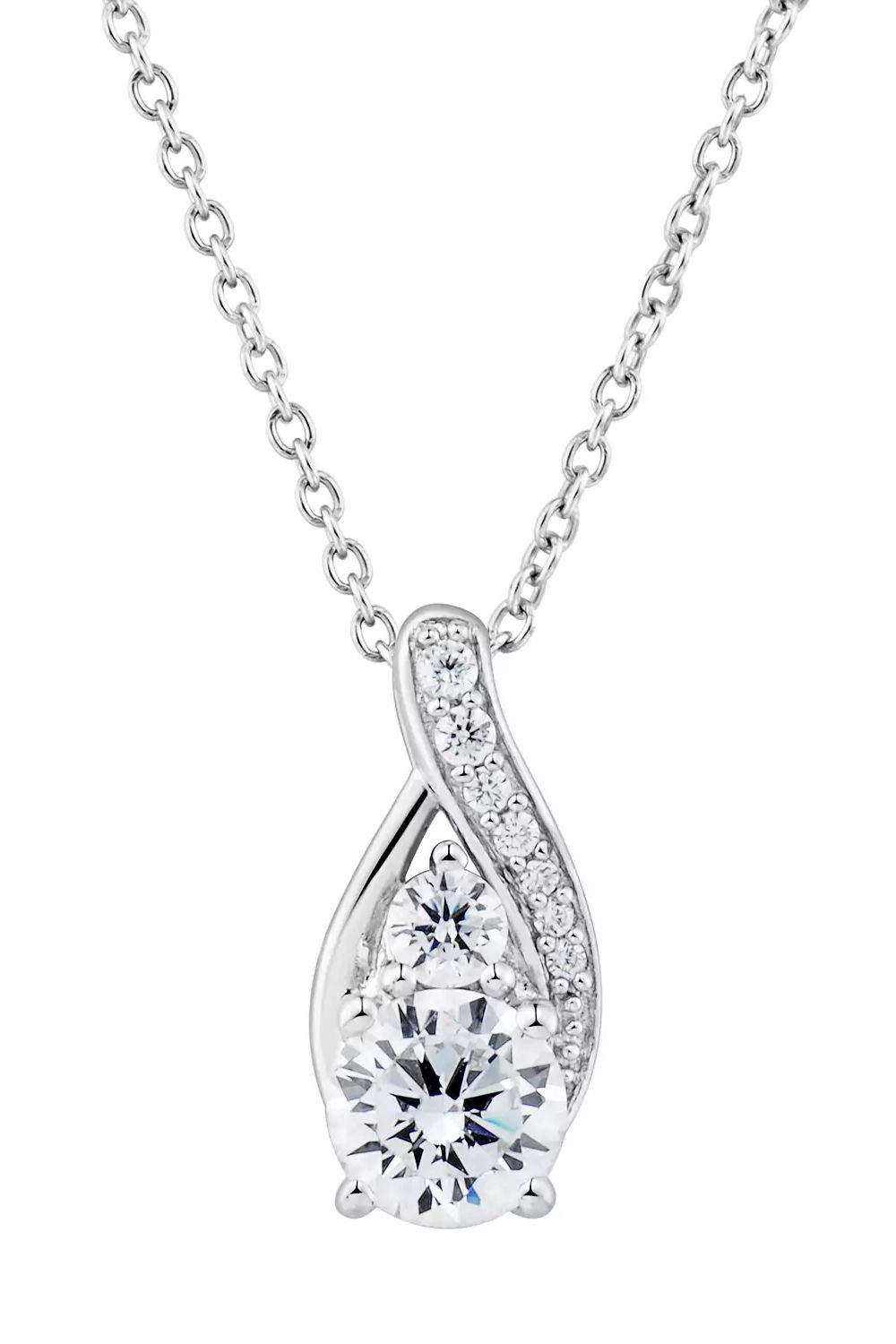DiamonLuxe 1 3/4 Carat T.W. Simulated Diamond Teardrop Pendant Necklace