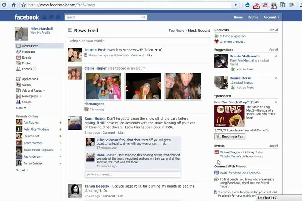 Facebook Homepage 2013