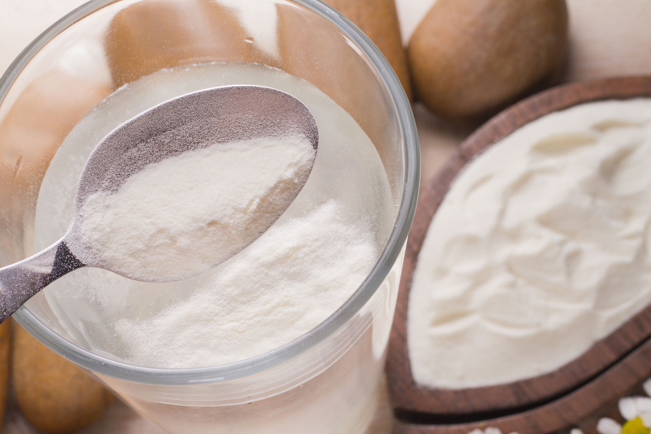 collagen protein top view, hydrolyzed collagen