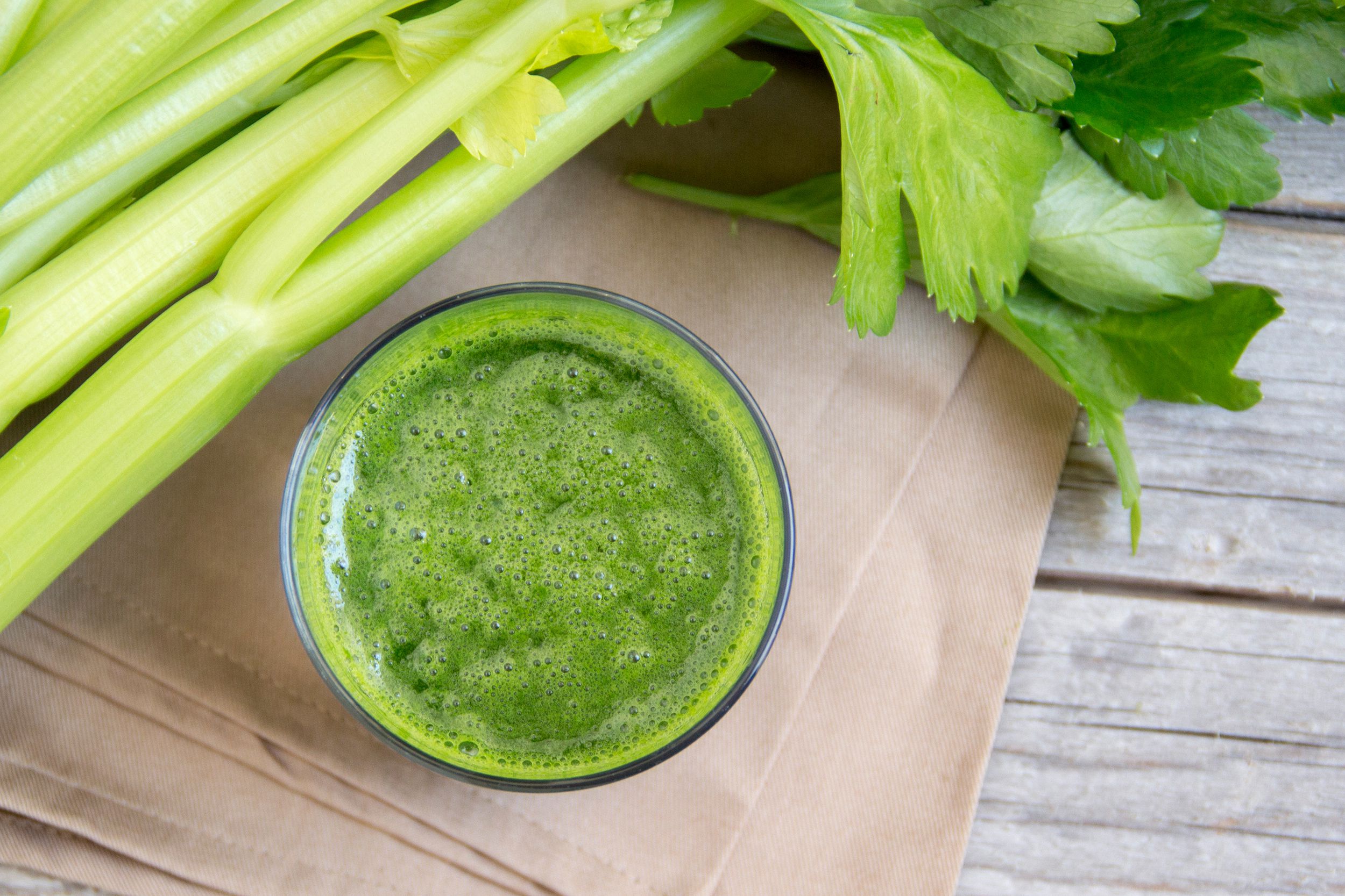 fresh celery smoothy juice