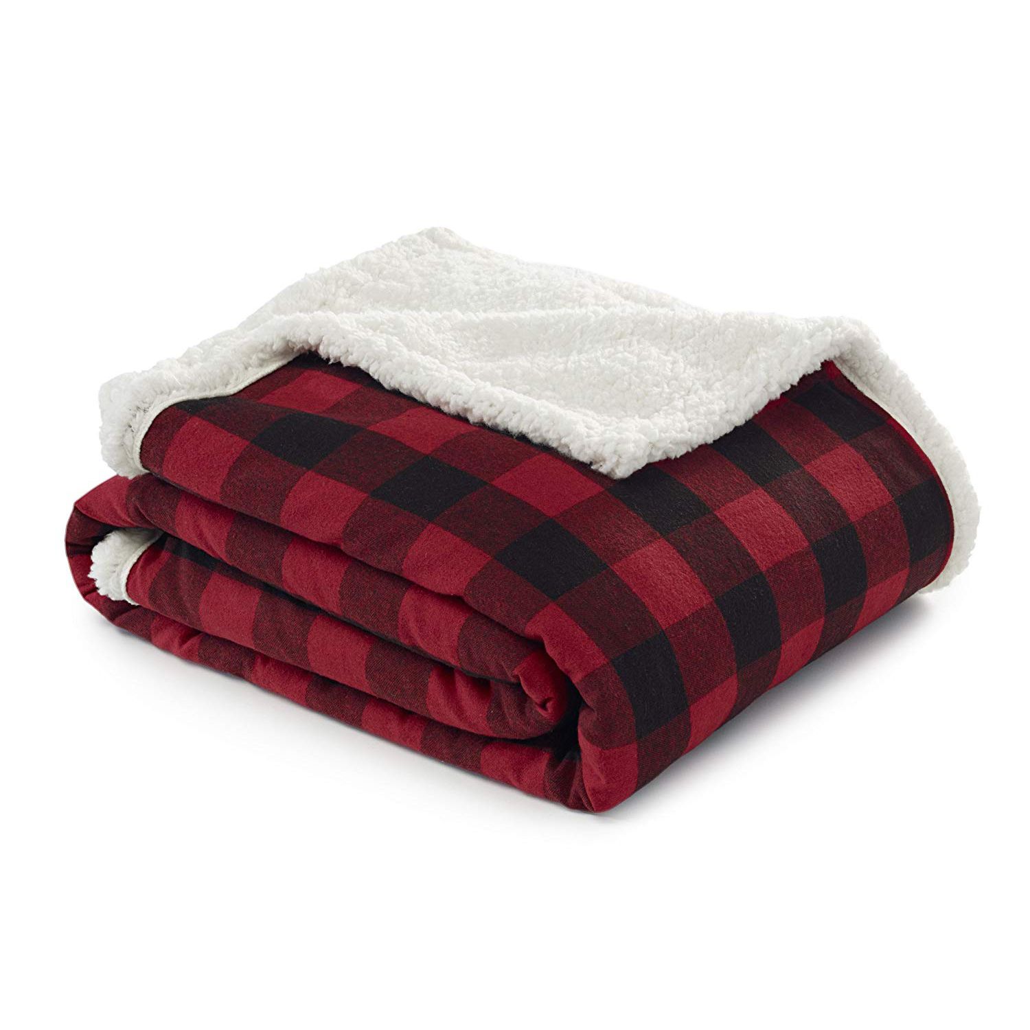 Eddie Bauer Flannel Sherpa Throw