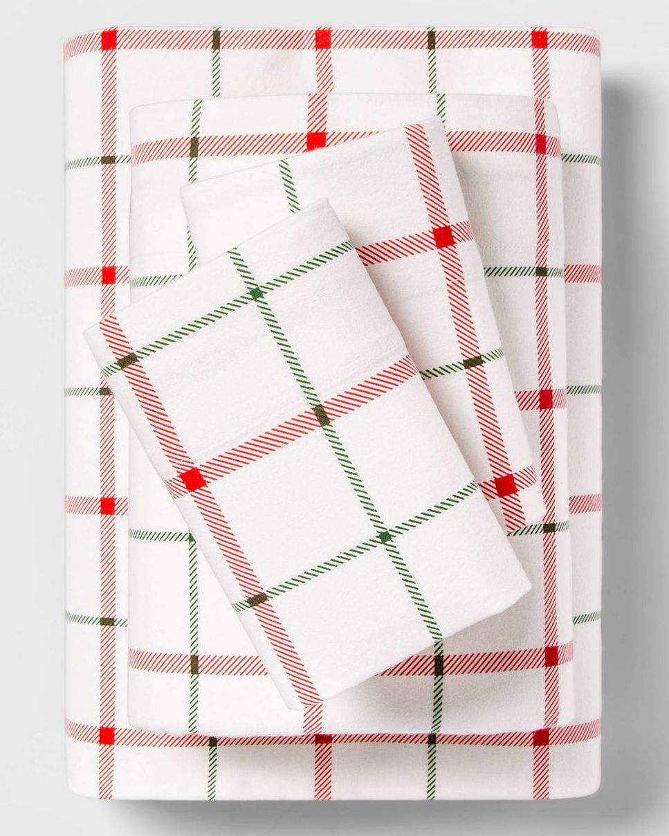 wondershop holiday print flannel sheet set