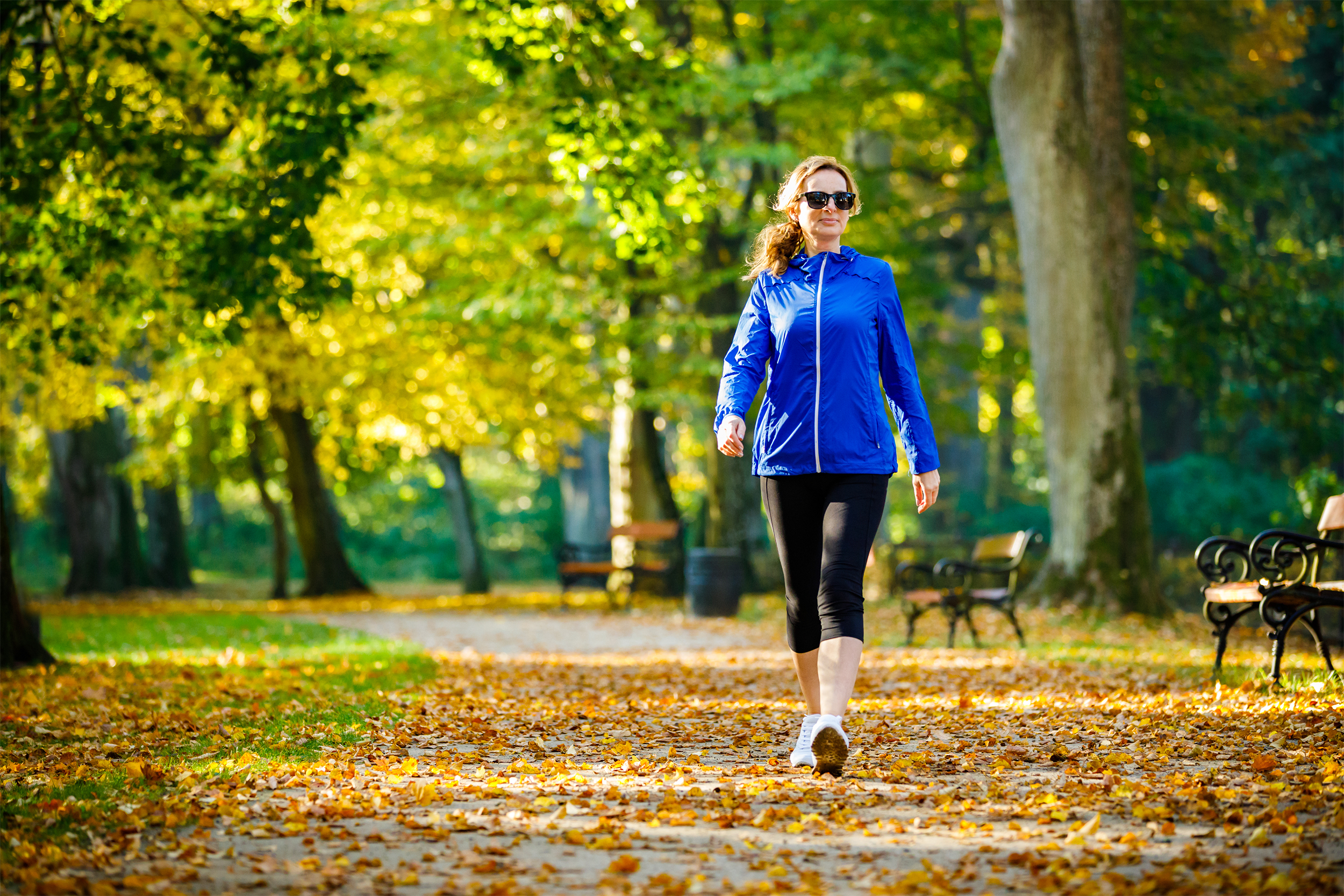 Woman walking outside