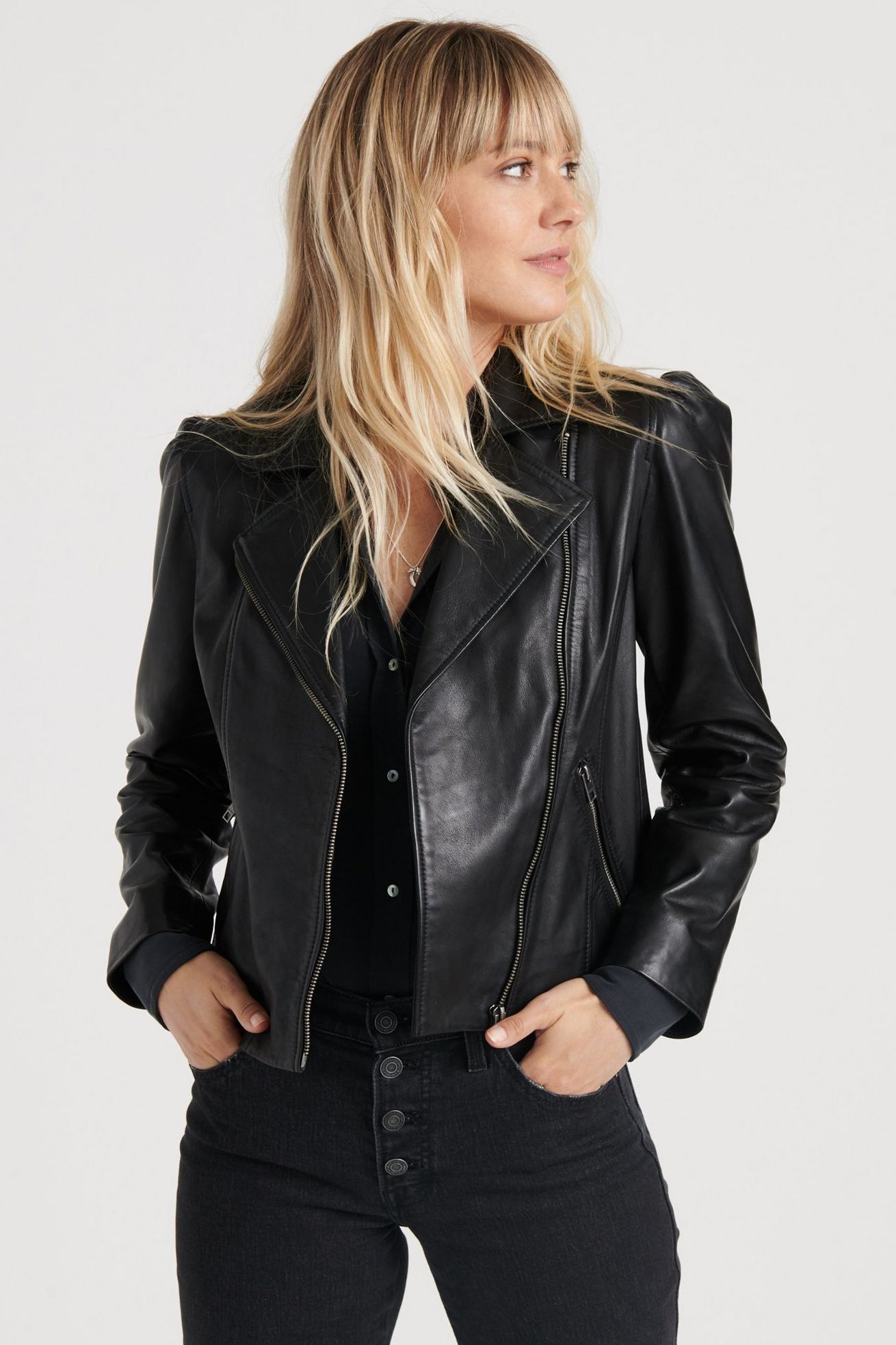 Lucky Brand Leather Moto Jacket